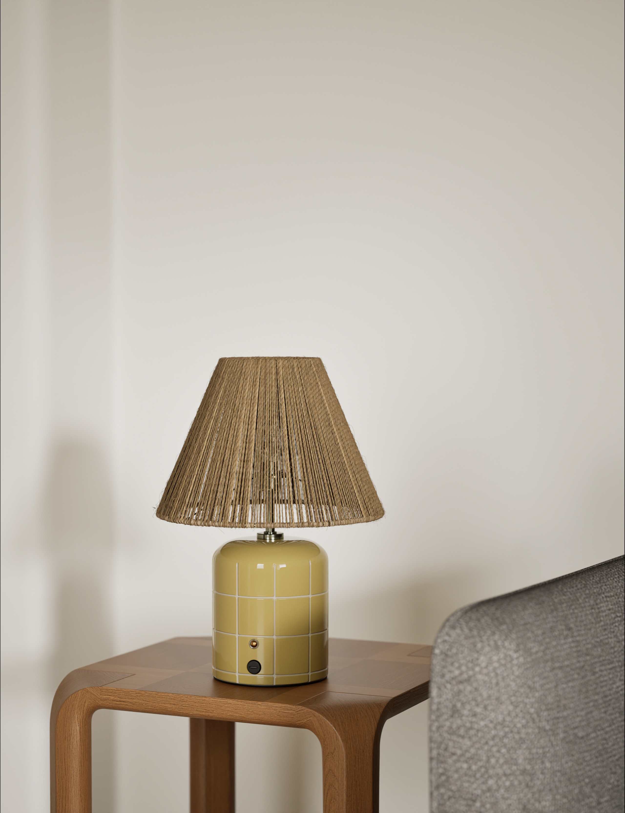 Rechargeable Ceramic Tile Table Lamp