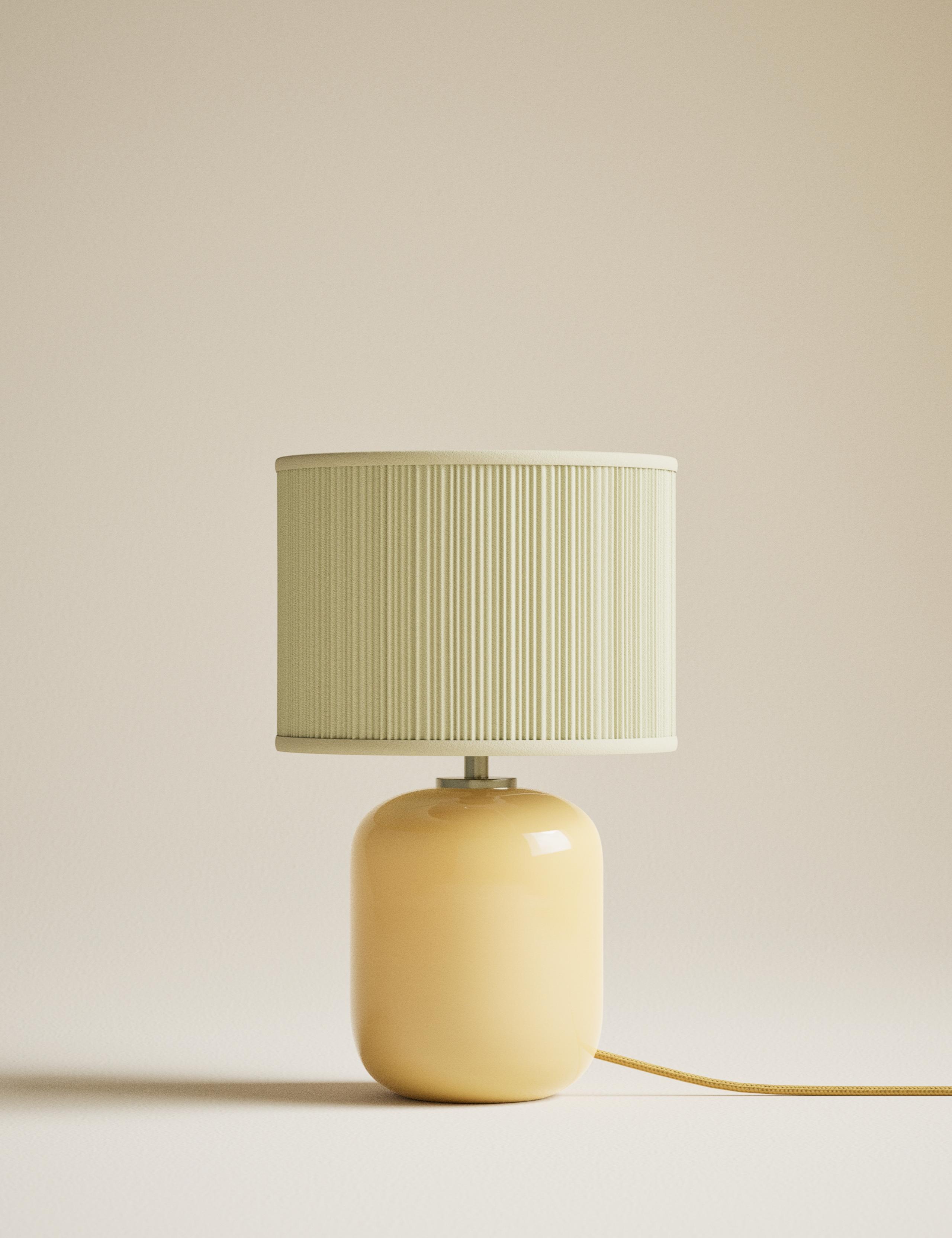 Milk Glass Pleated Shade Table Lamp