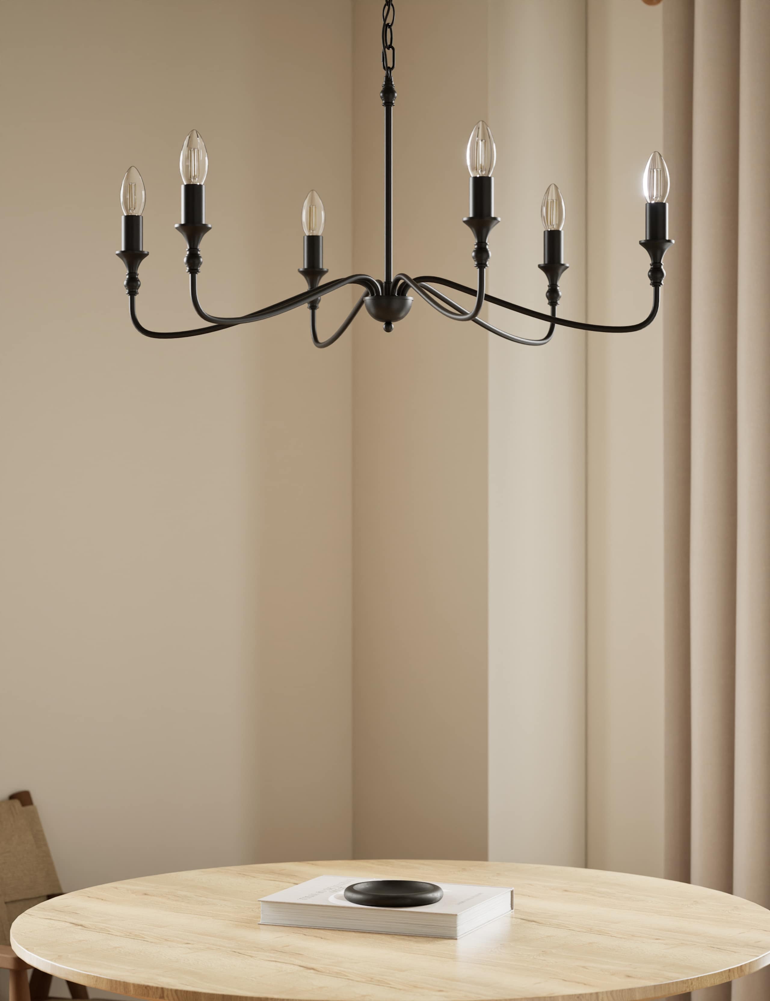 Metal 6 Arm Chandelier
