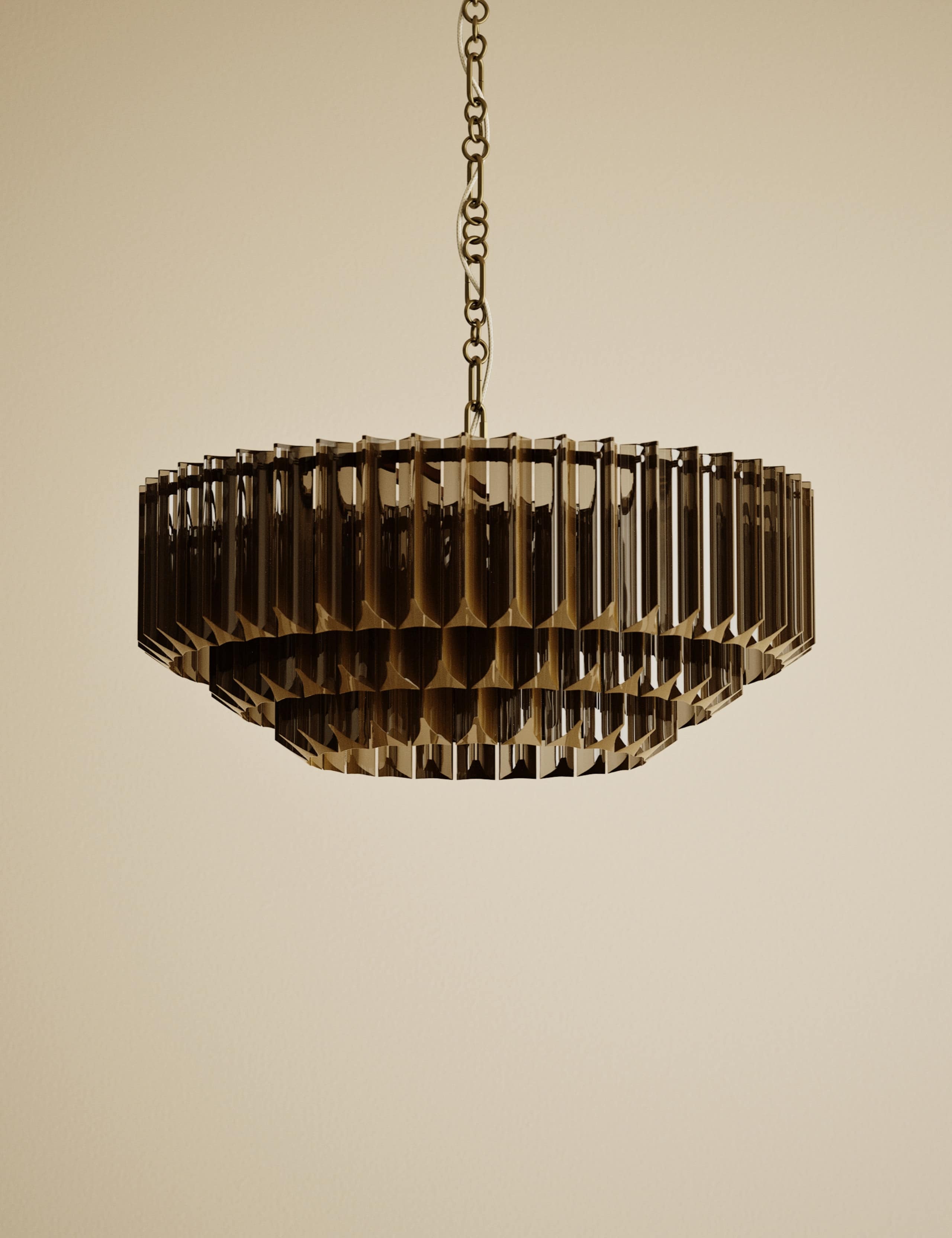3 Tiered Glass Chandelier
