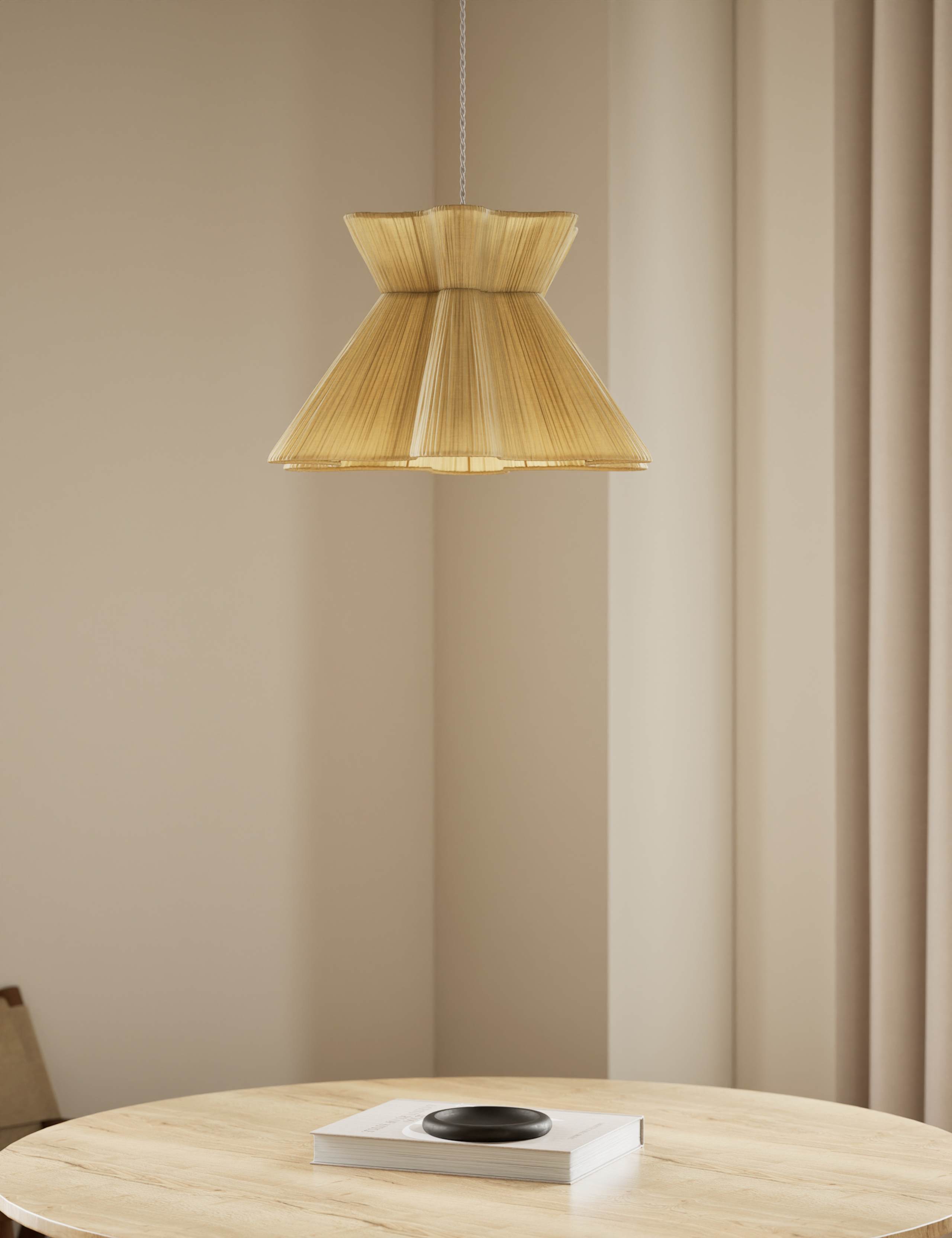Scallop Pleated Fabric Easy Fit Ceiling Lamp Shade