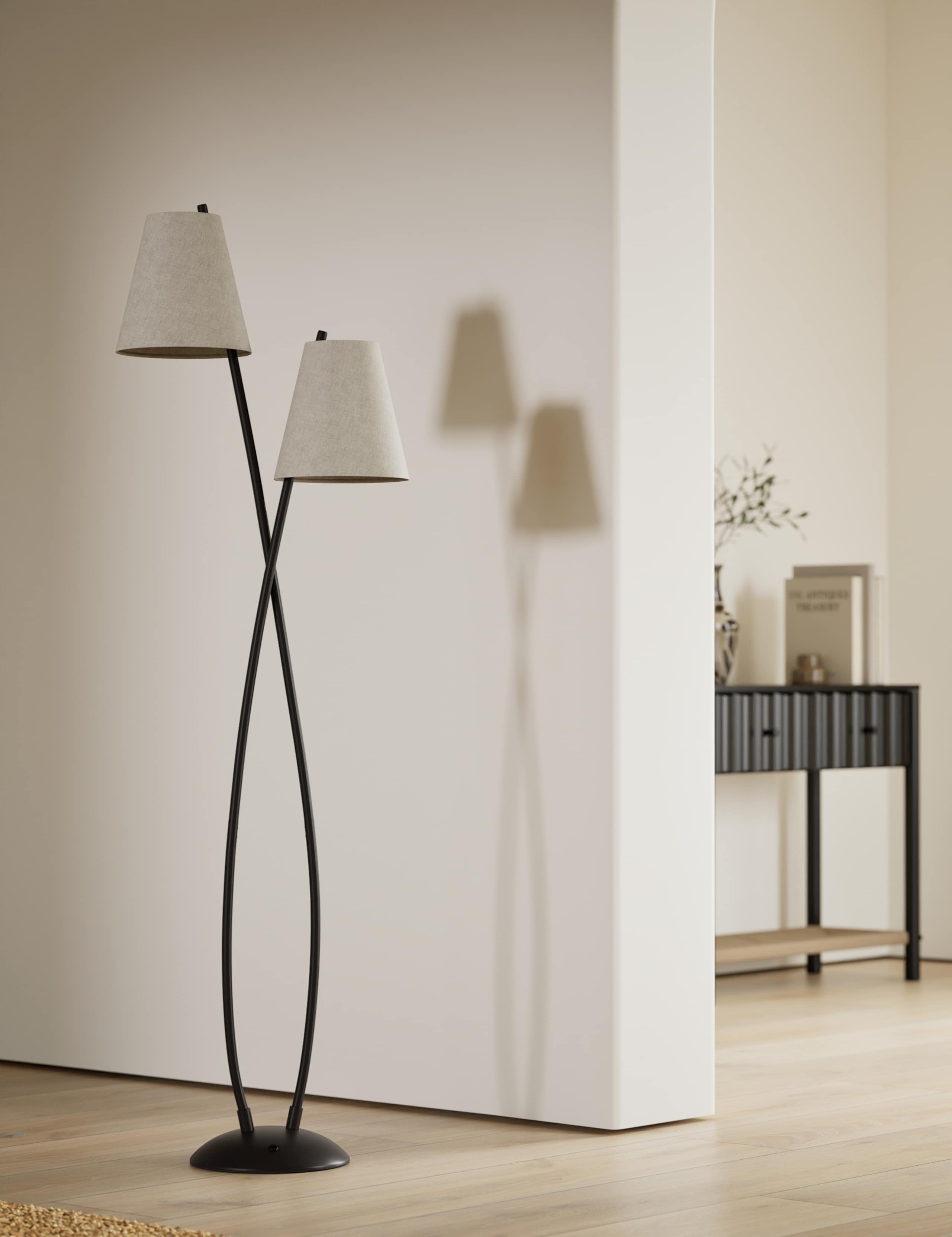 Rechargeable Curved Double Floor Lamp
