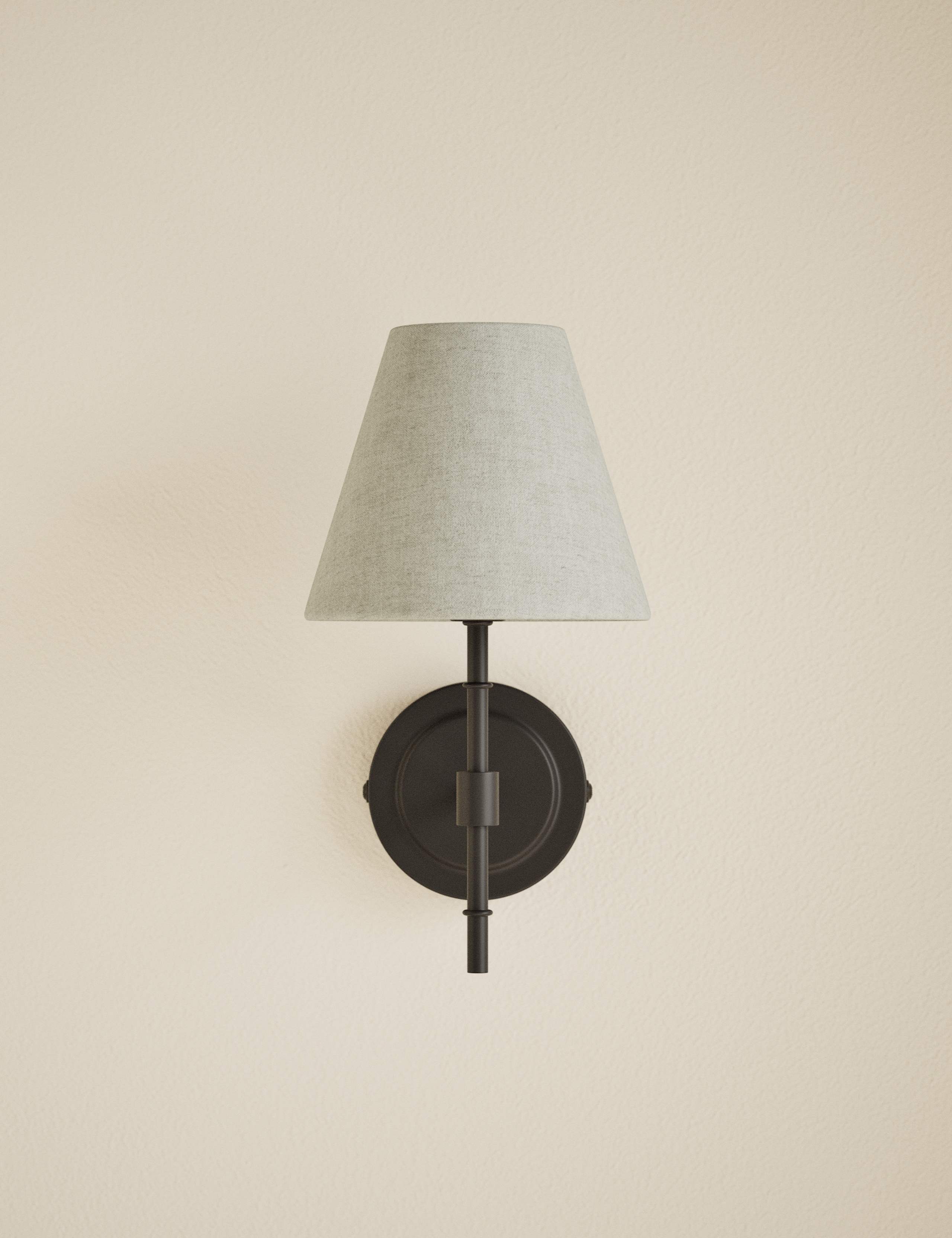 Metal Ribbed Stem Wall Light