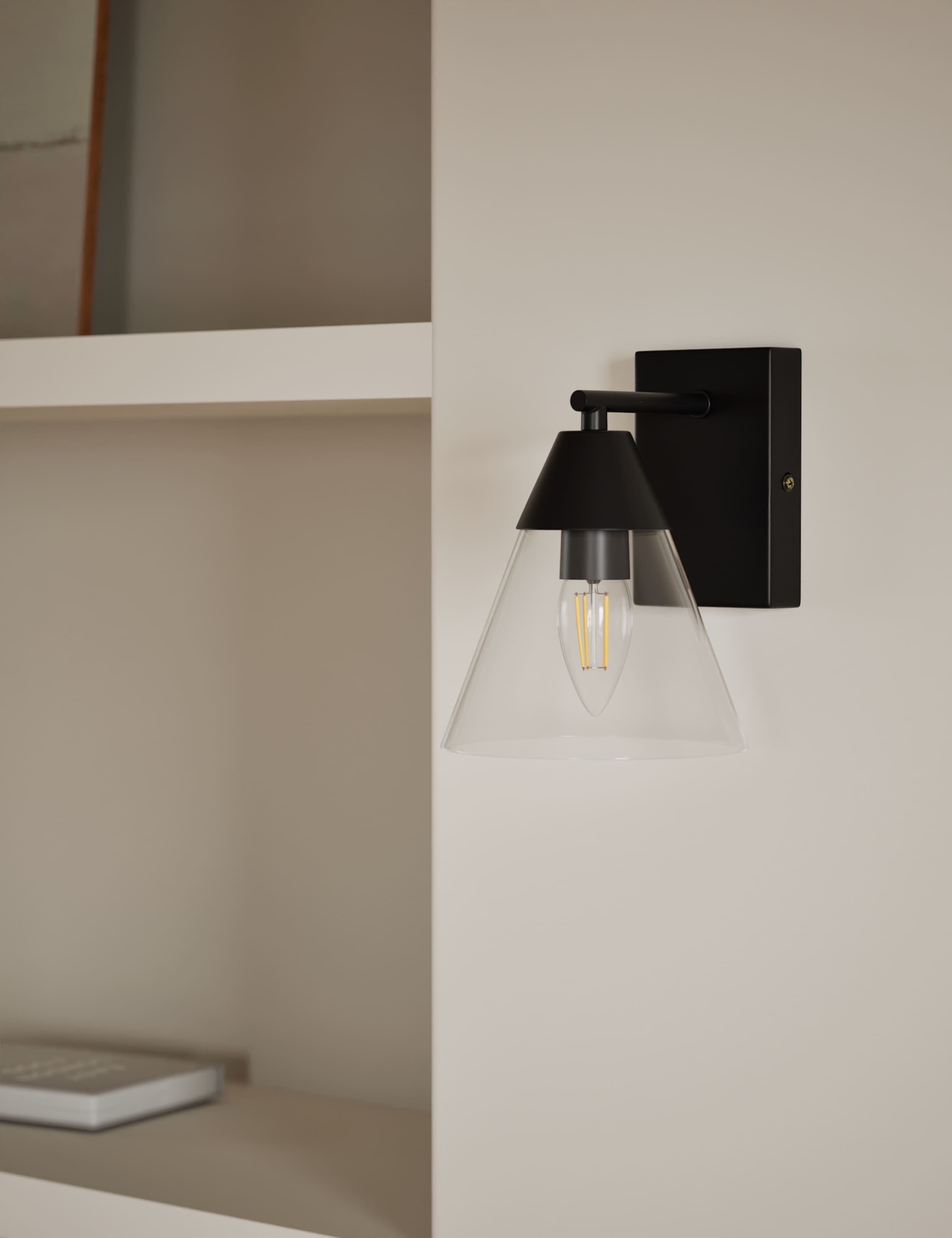 Square Base Cone Hinged Wall Light