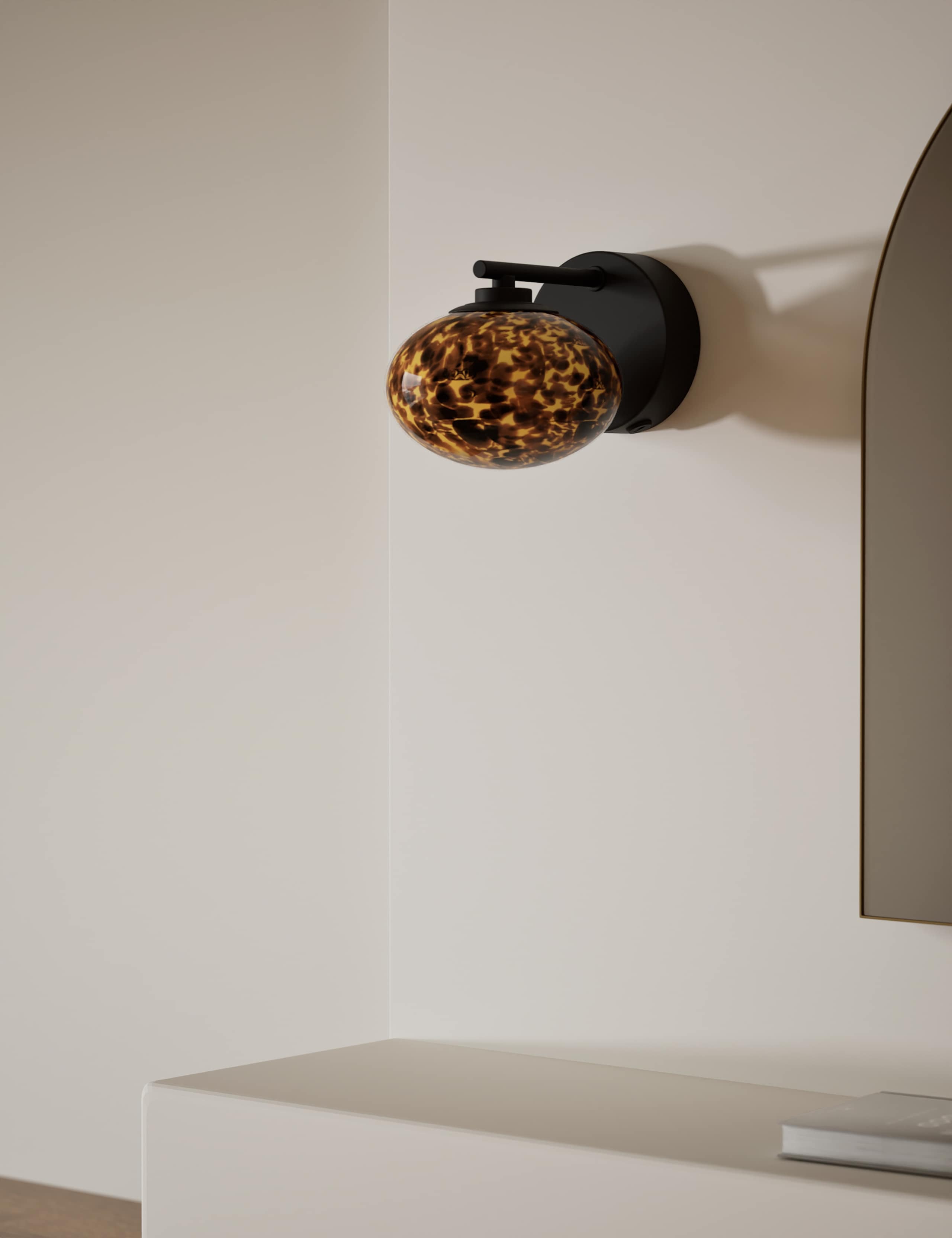 Rechargeable Tortoiseshell Glass Wall Light