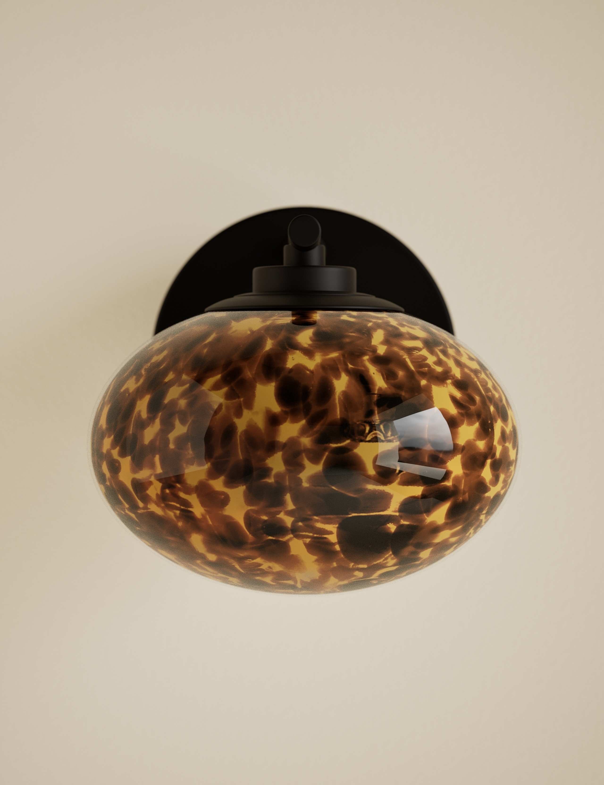 Rechargeable Tortoiseshell Glass Wall Light
