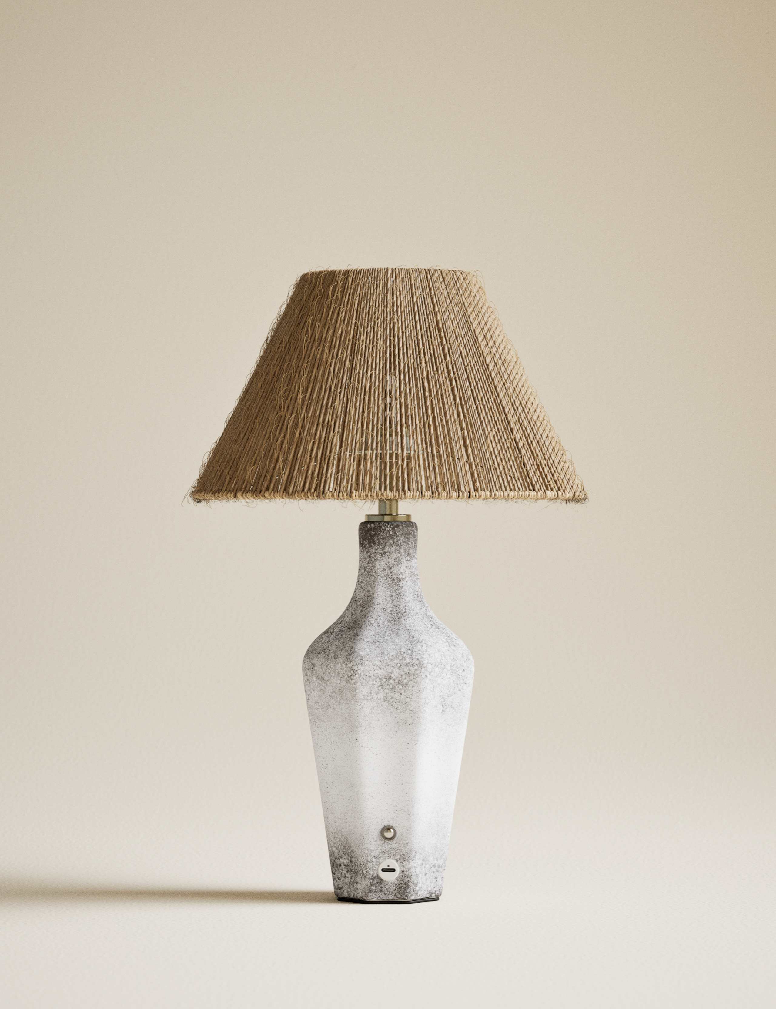 Rechargeable Ceramic Base Jute Table Lamp