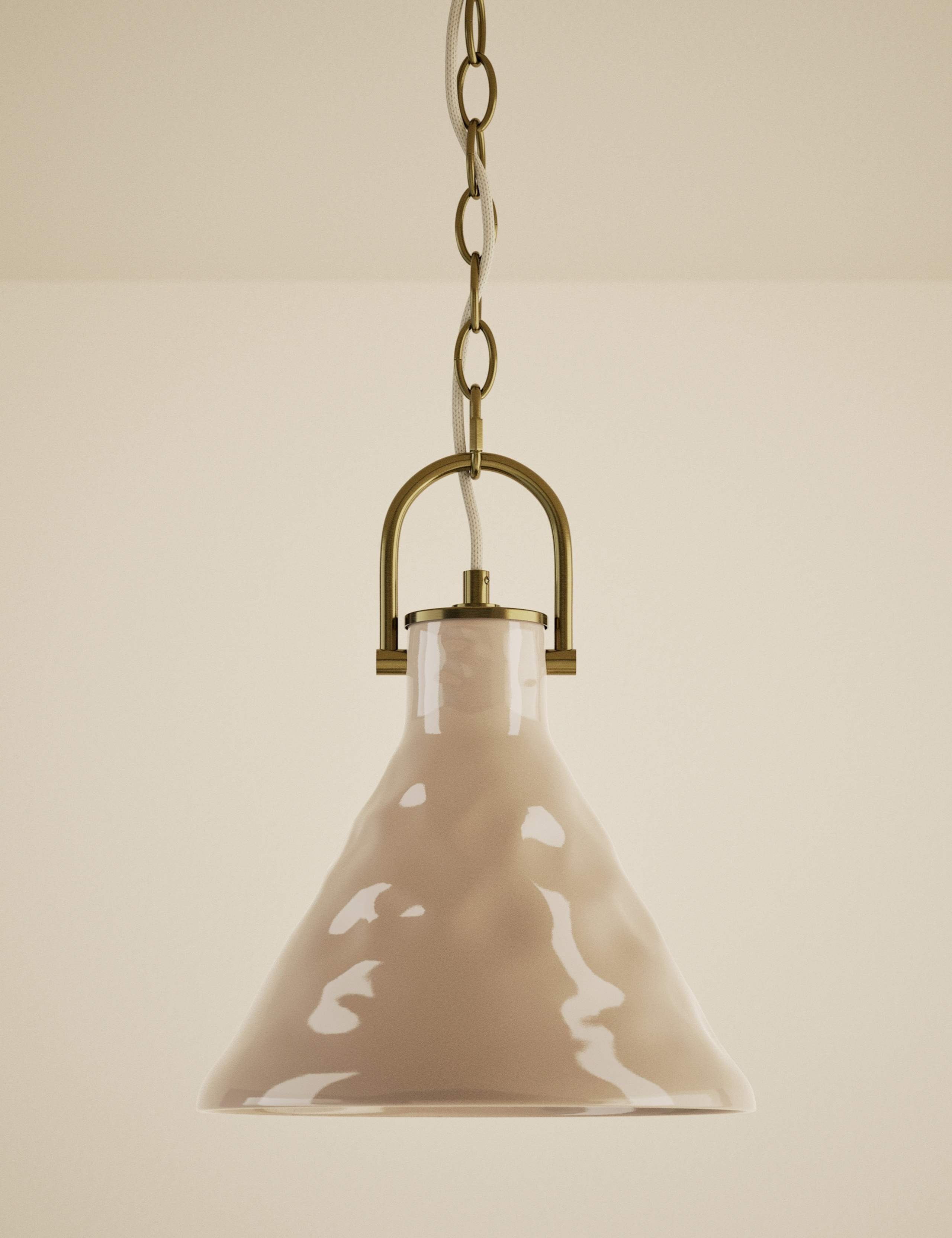 Ceramic Mottled Cone Pendant Light