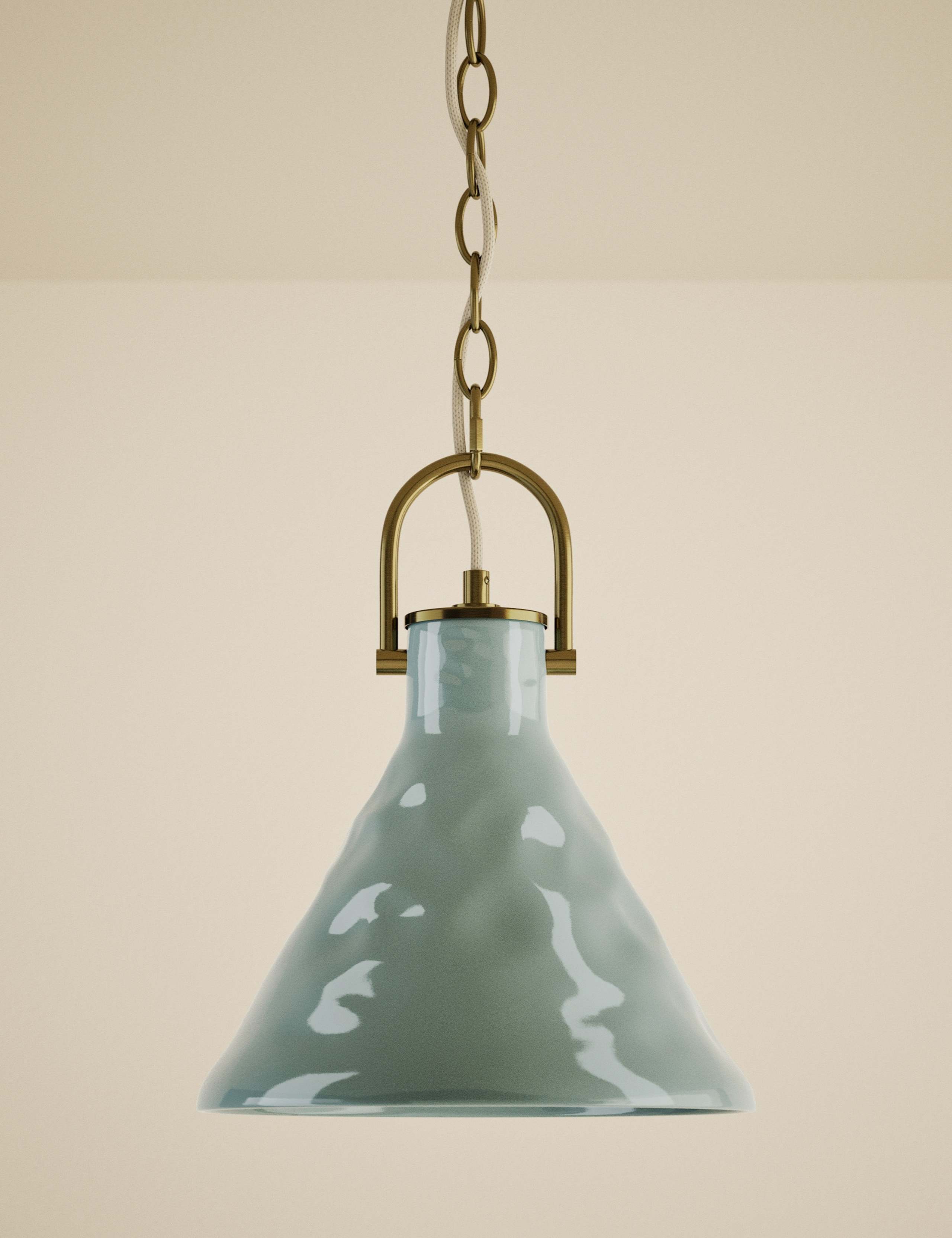 Ceramic Mottled Cone Pendant Light
