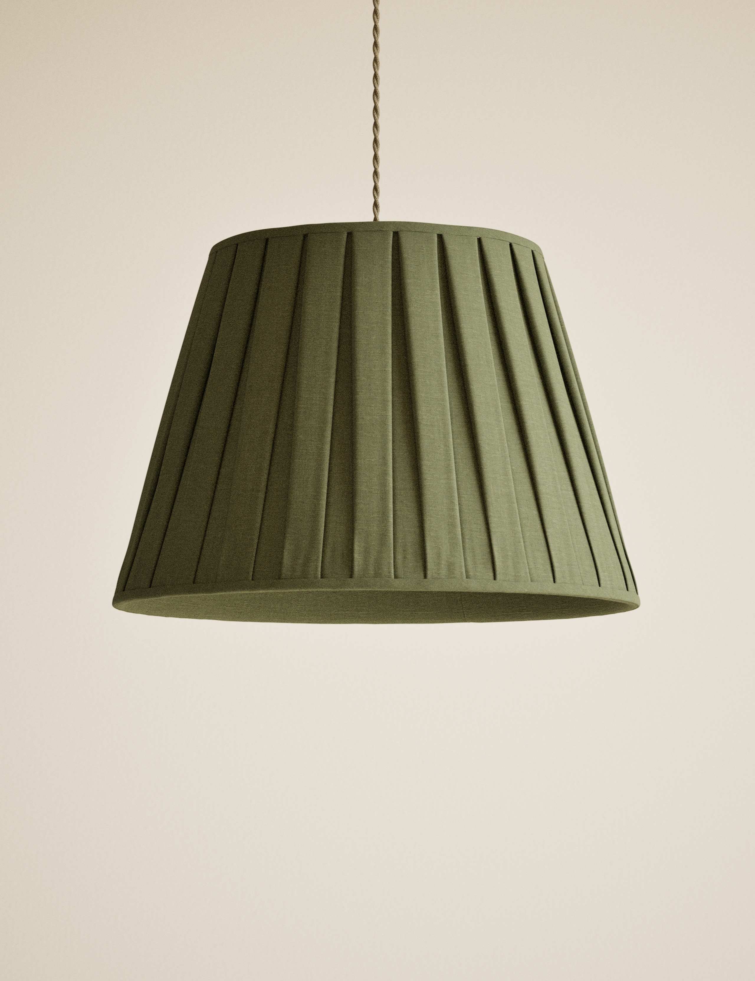 Large Wide Pleated Fabric Shade