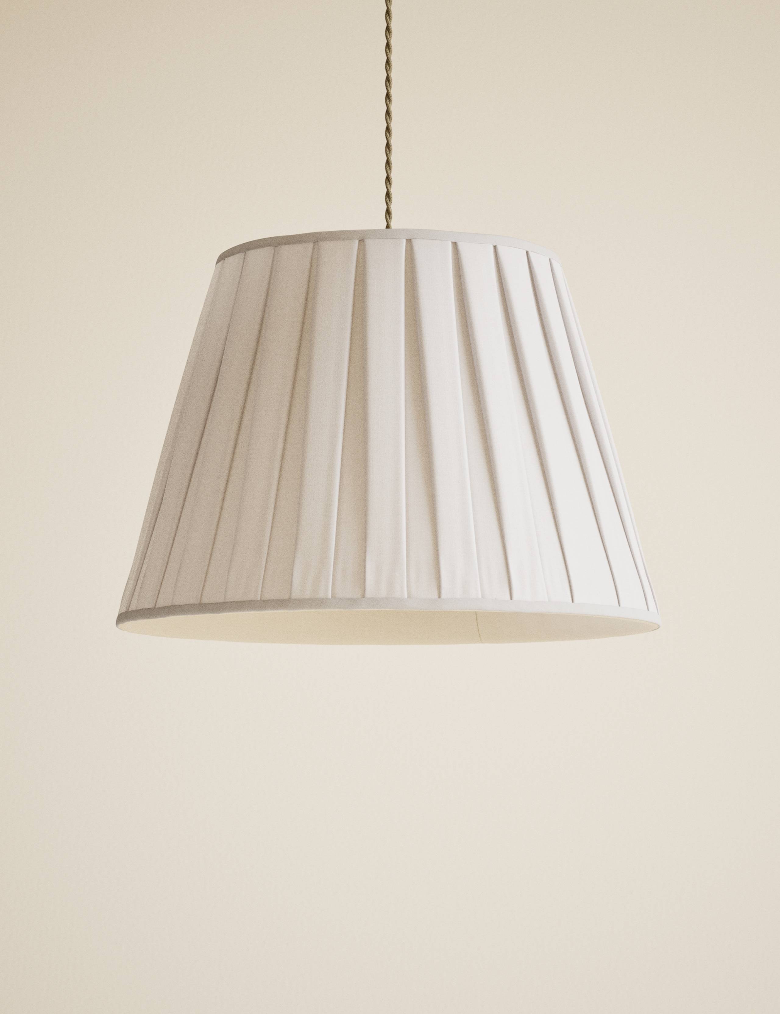 Large Wide Pleated Fabric Shade