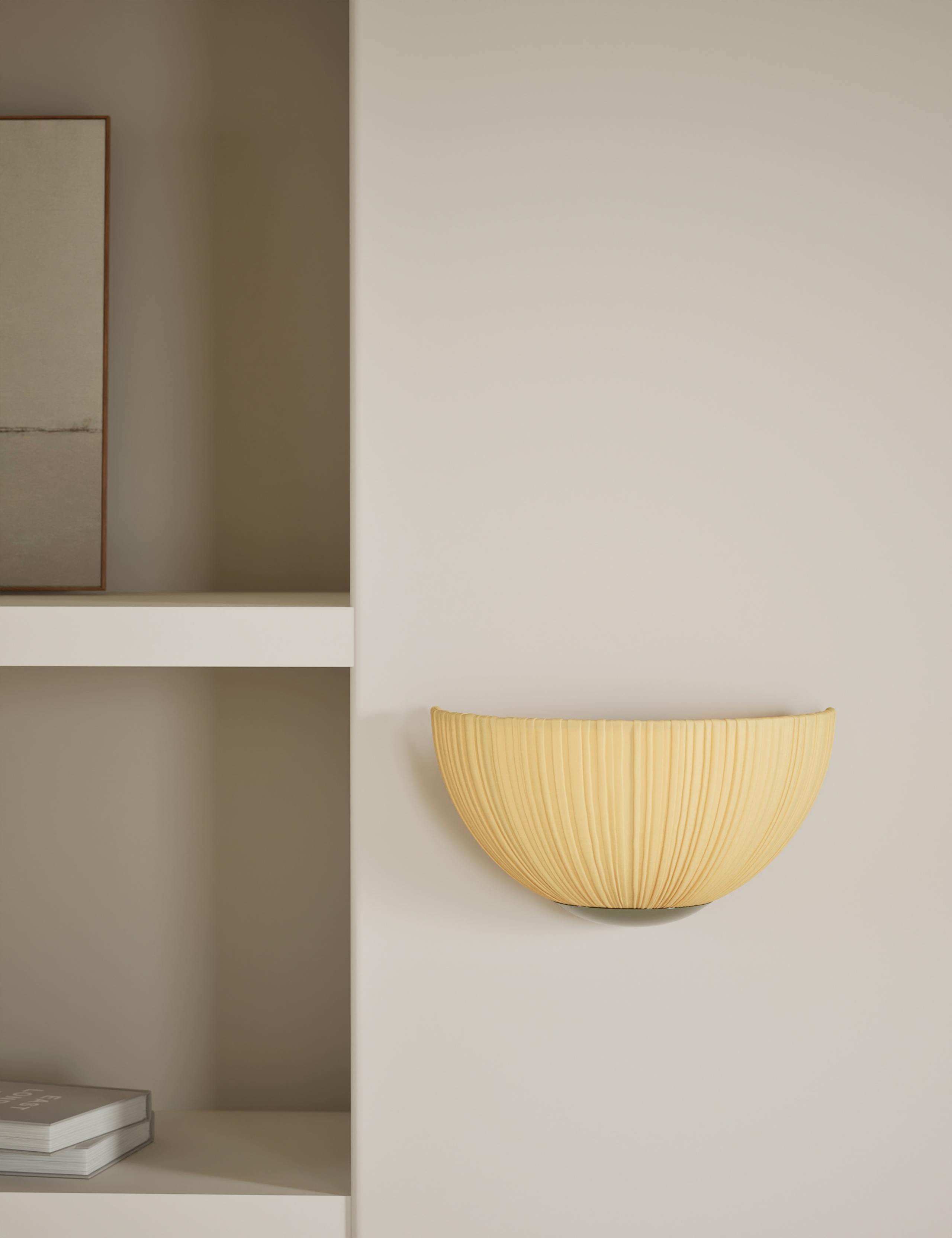 Pleated Fabric Flush Wall Light