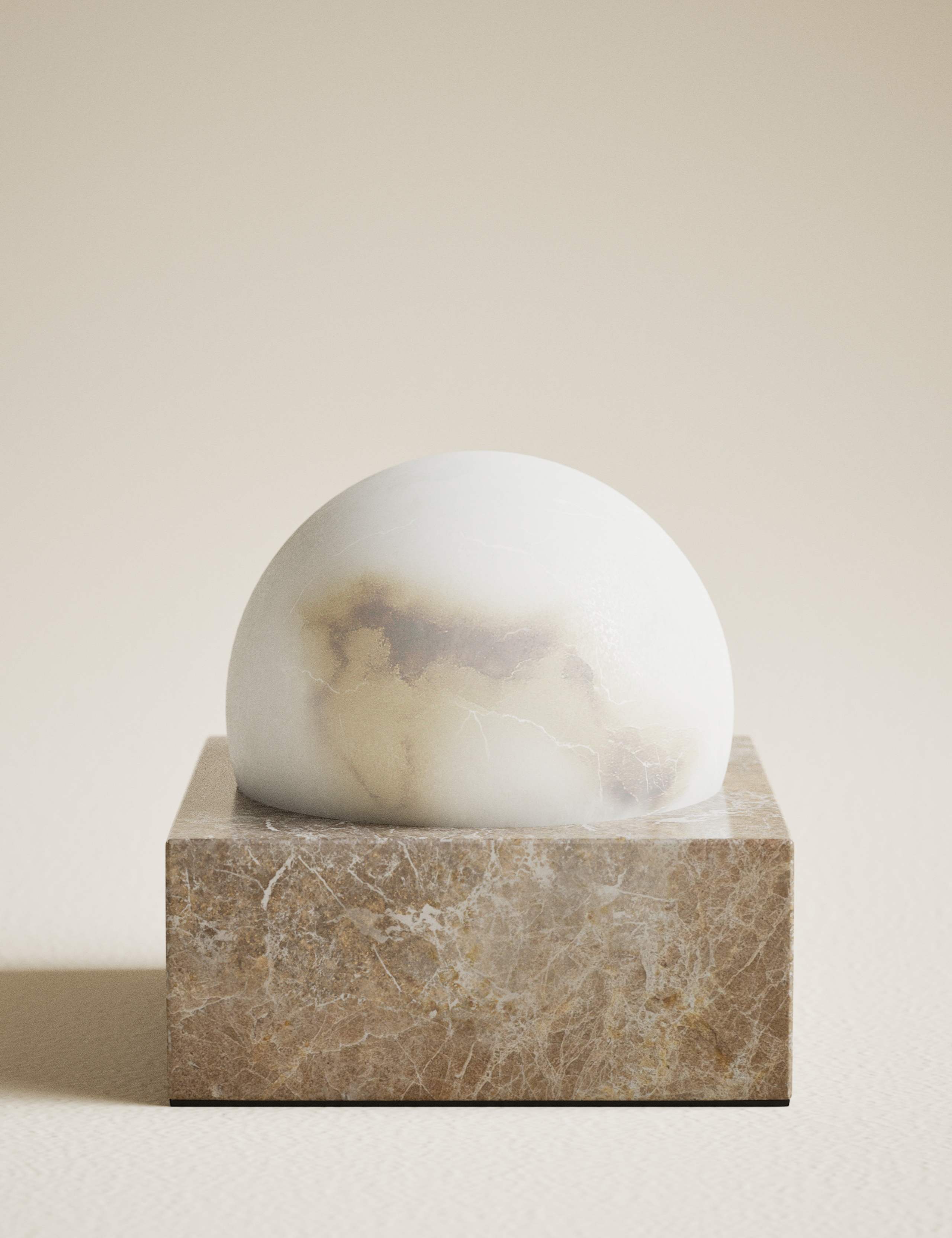 Alabaster & Marble Rechargeable Table Lamp