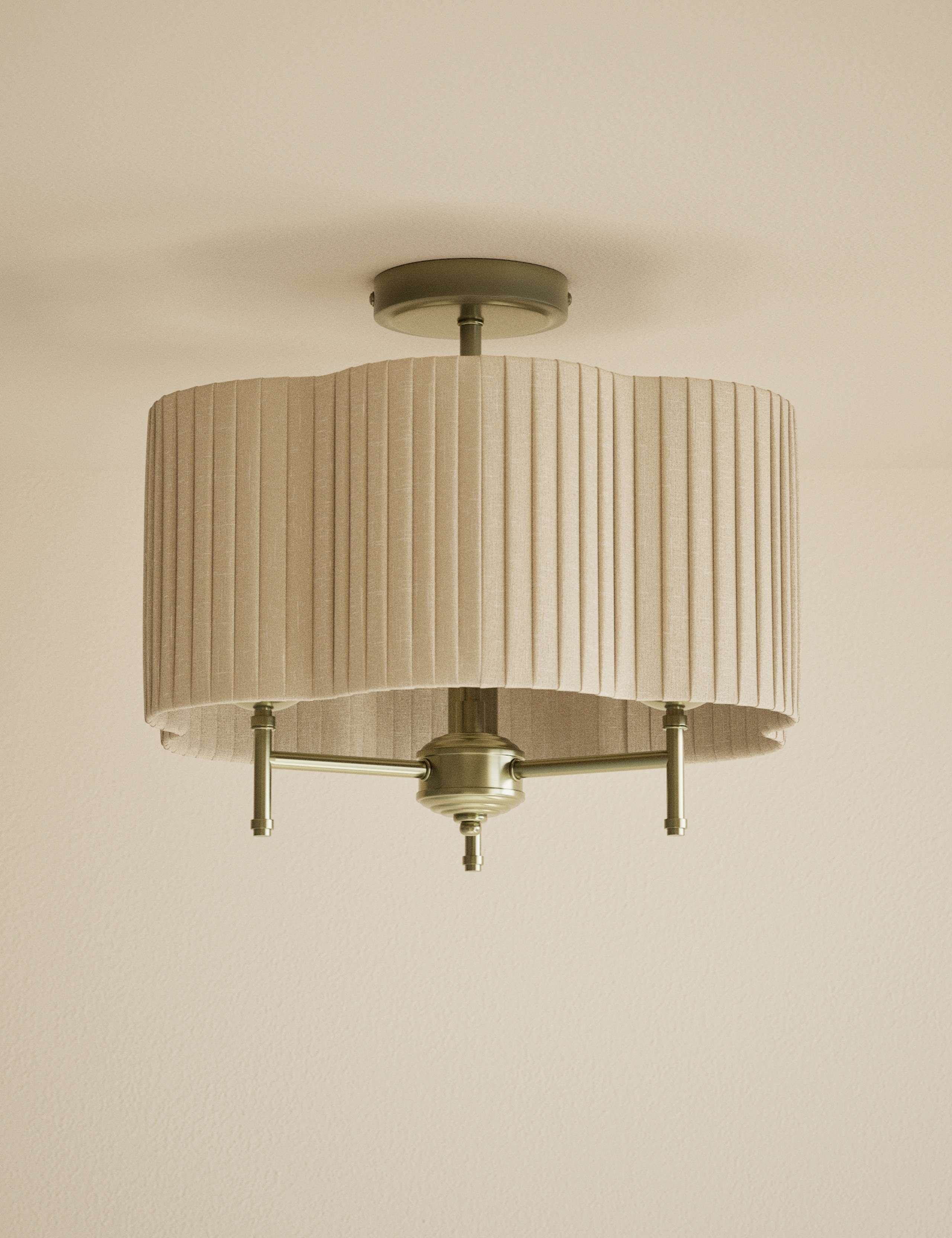 Scallop Pleated Flush Ceiling Light