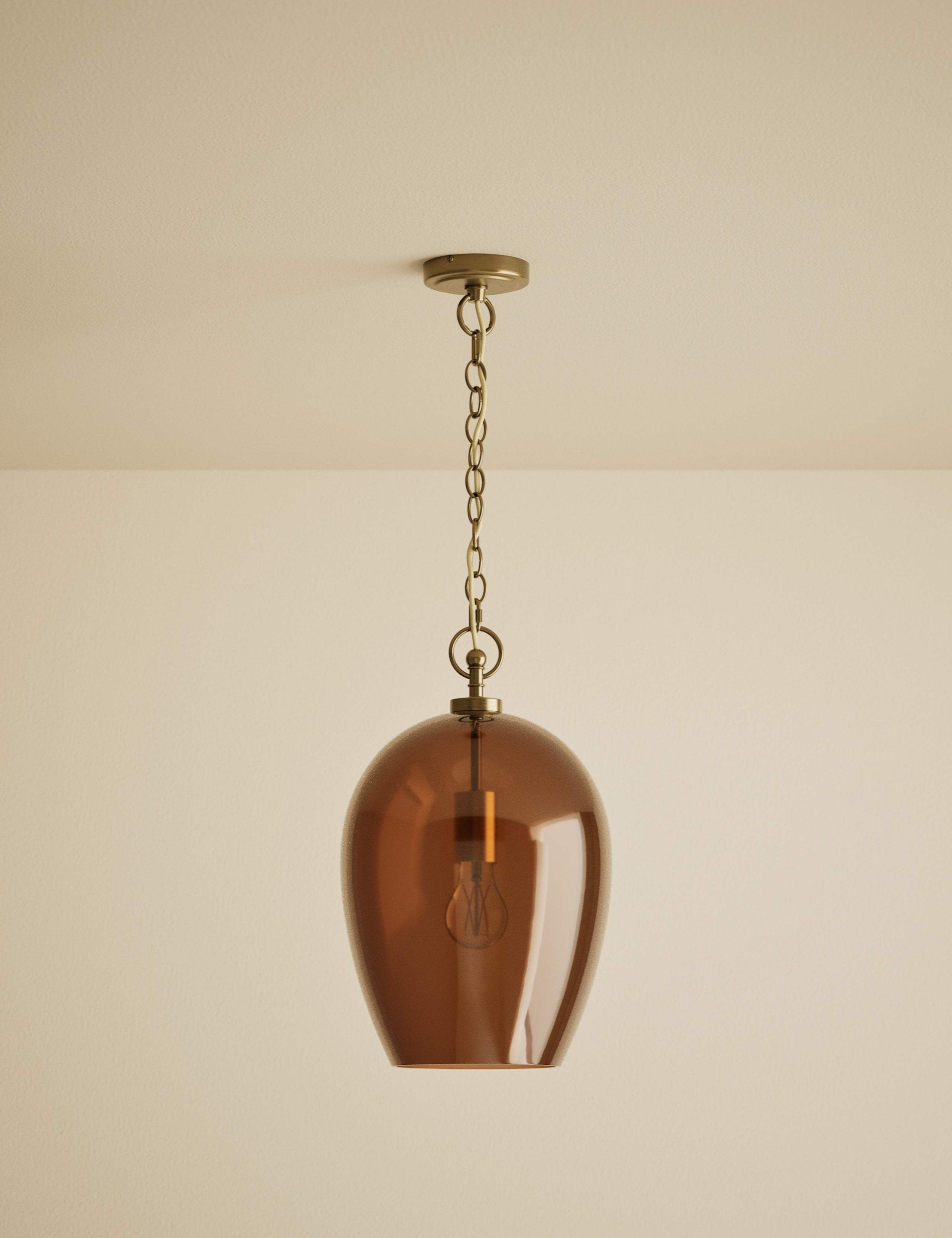 Glass Bell Pendant Ceiling Light