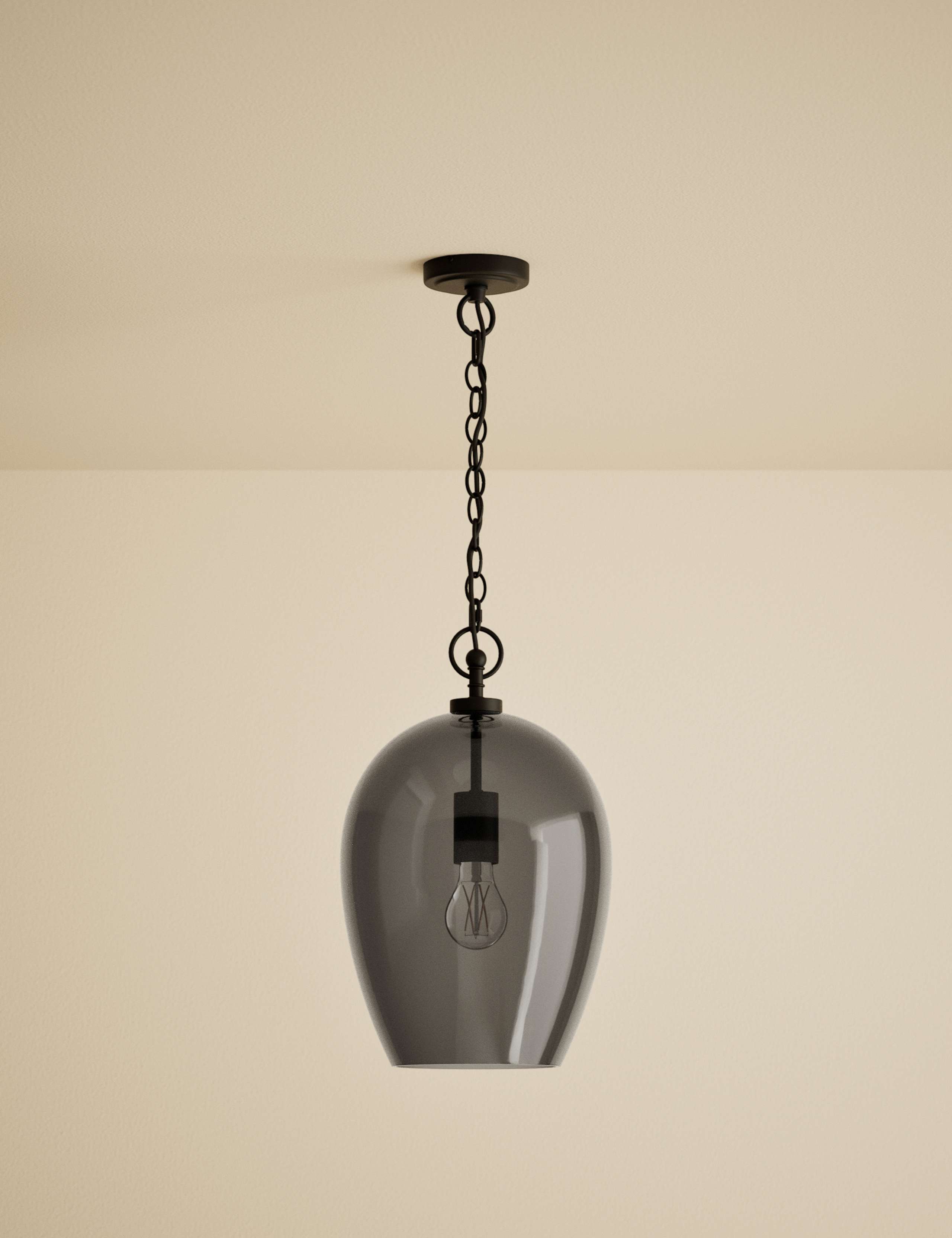Glass Bell Pendant Ceiling Light