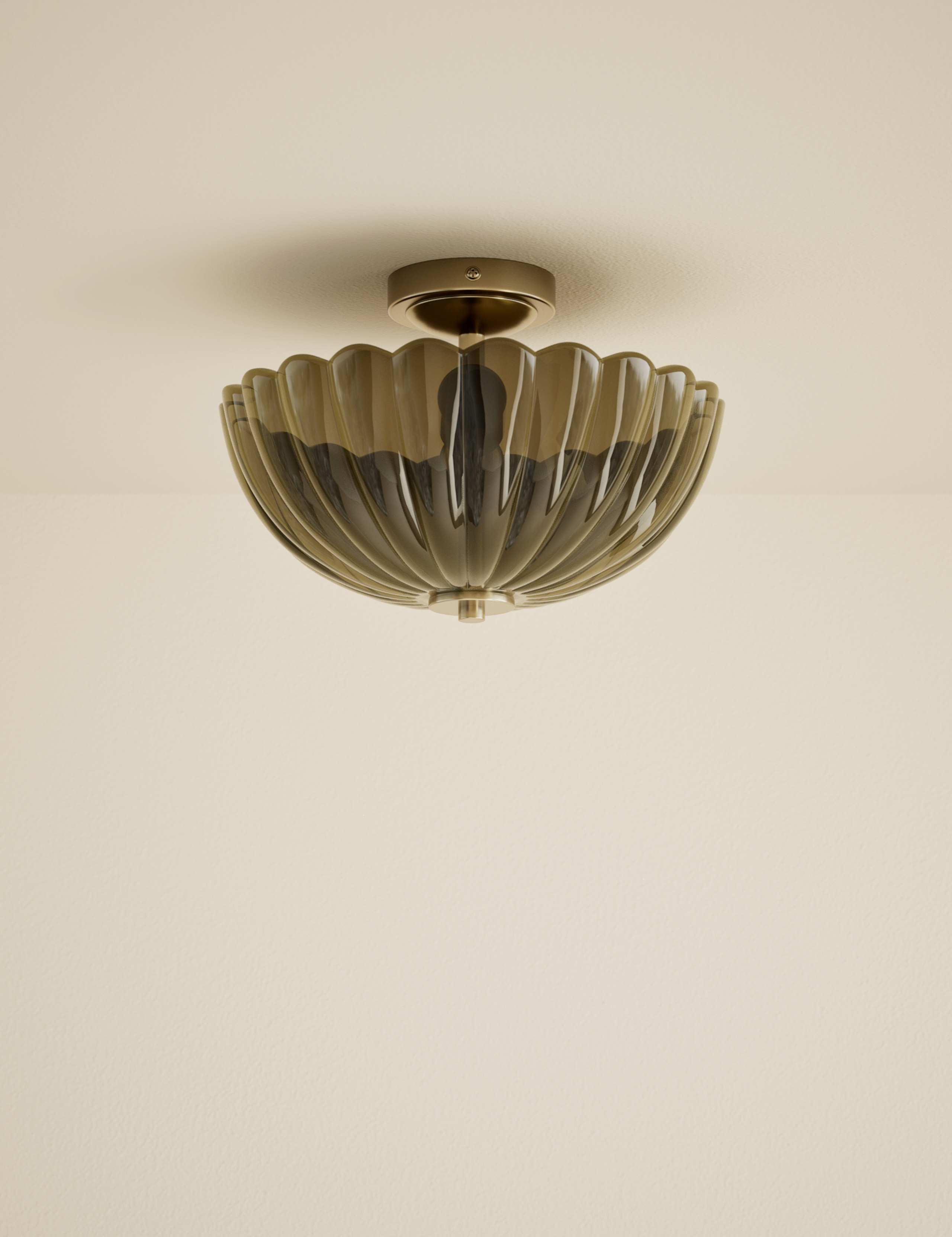 Scallop Uplighter Flush Ceiling Light