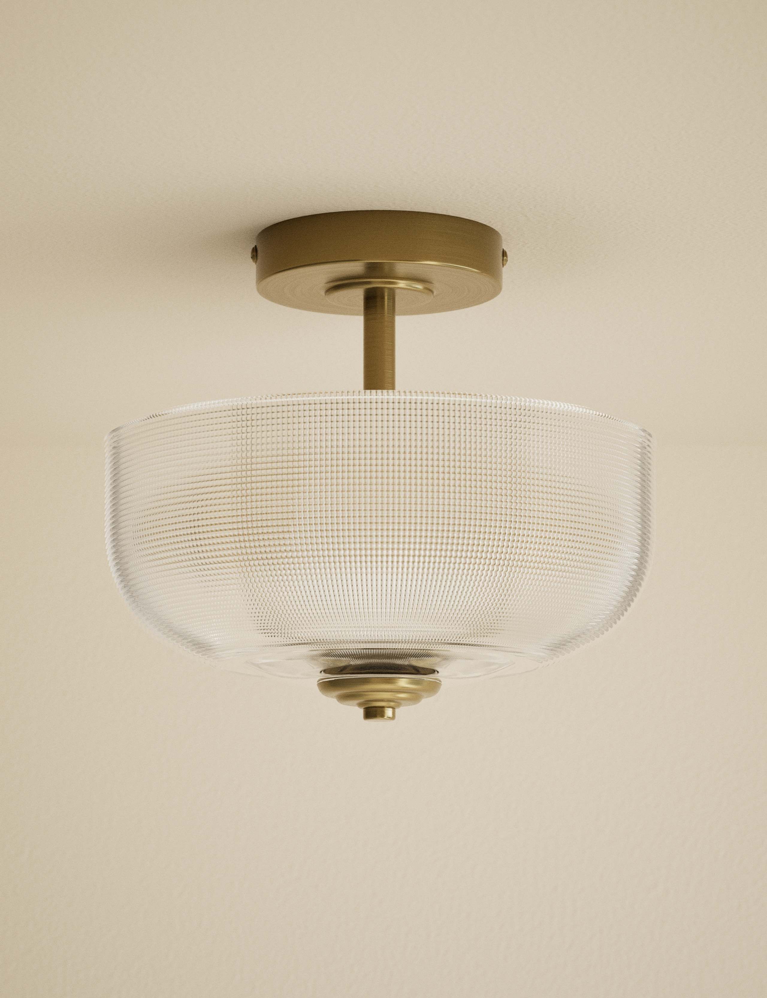 Reeded Glass Ceiling Light