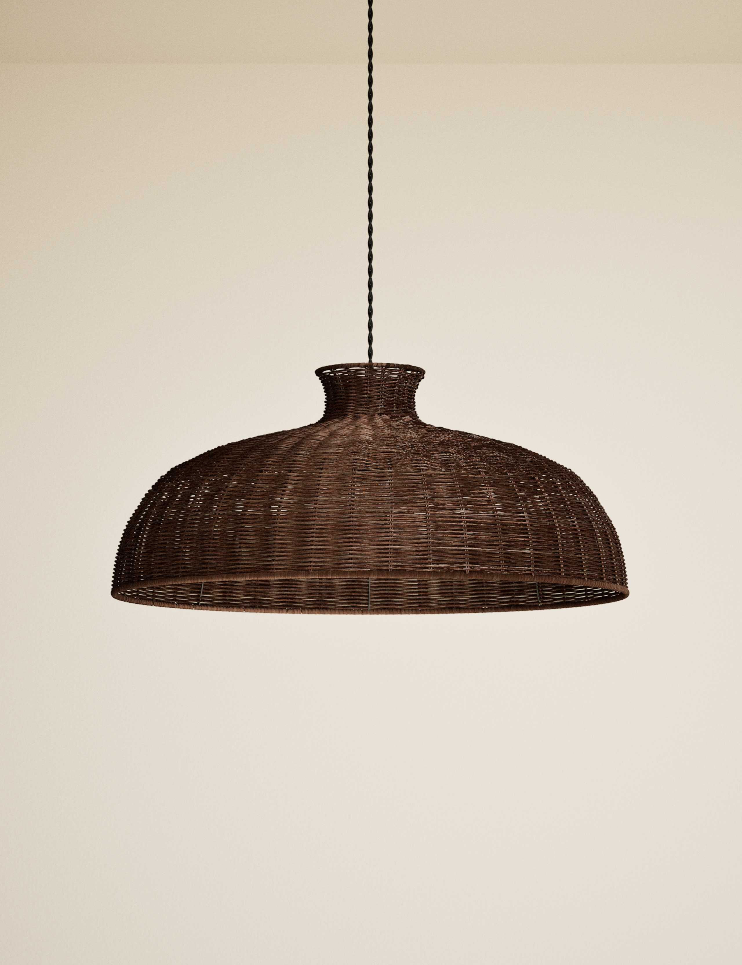 Rattan Extra Large Dome Pendant Light