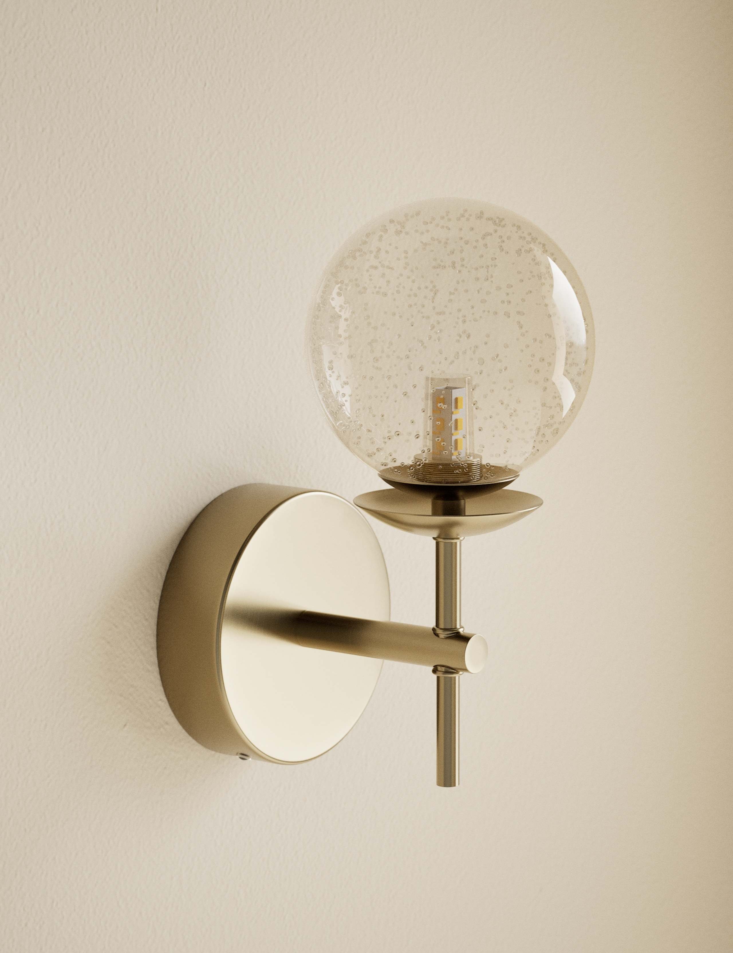 Glass Single Sputnik Bubble Wall Light