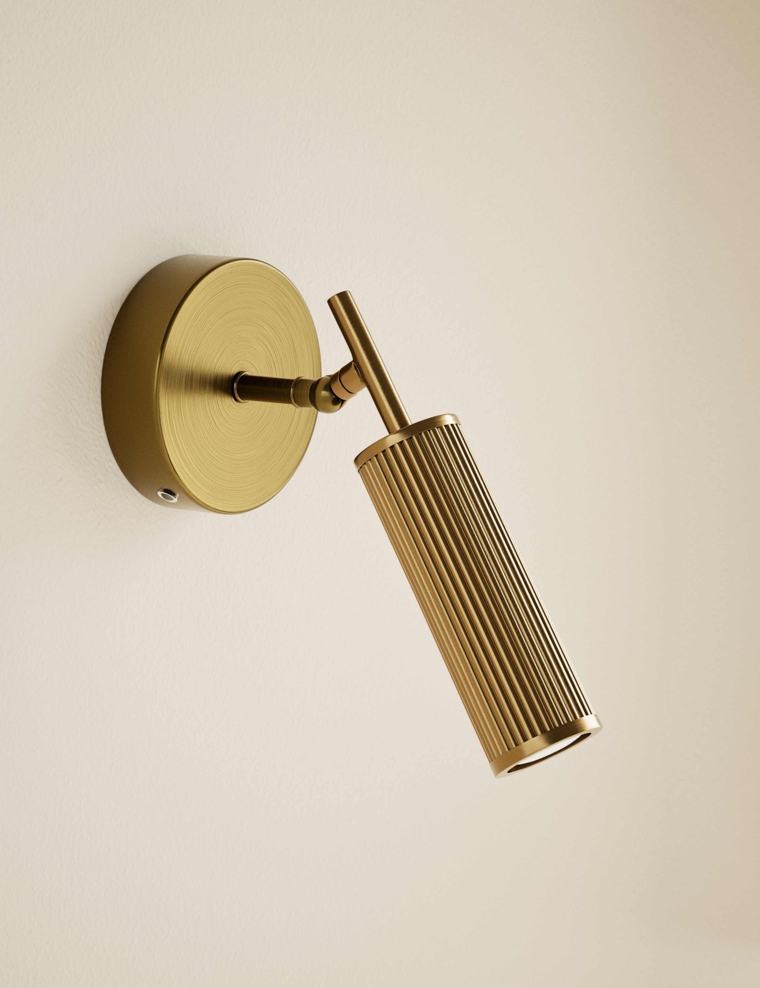 Rechargeable Ribbed Angled Spot Wall Light