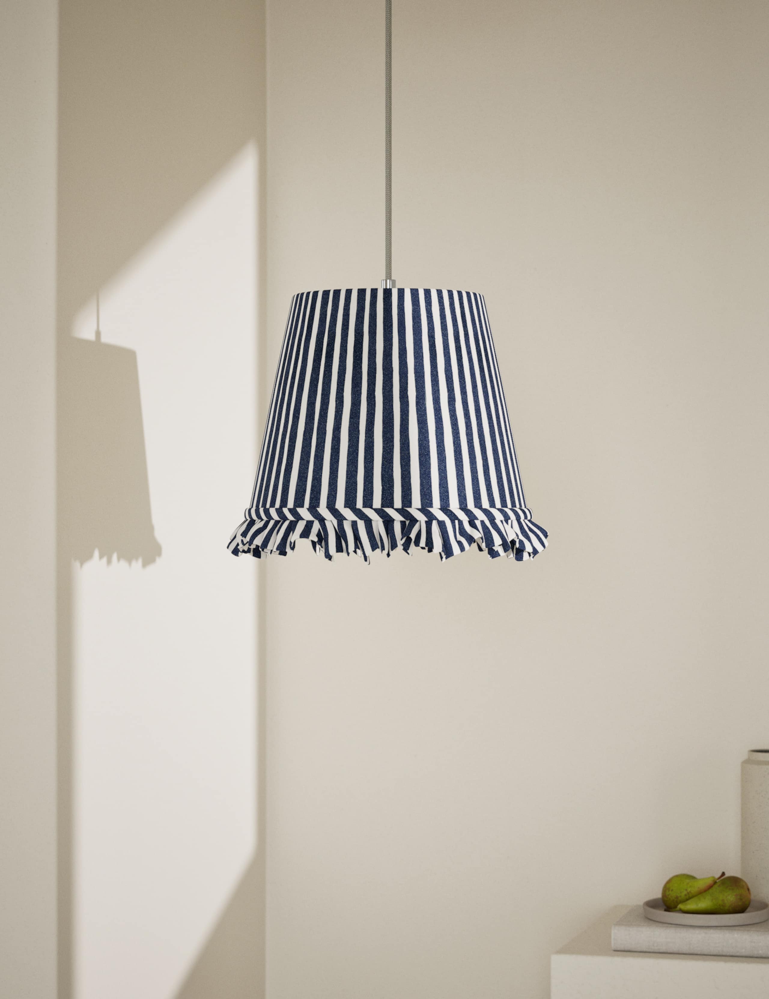 Watercolour Stripe Ruffle Edge Lamp Shade