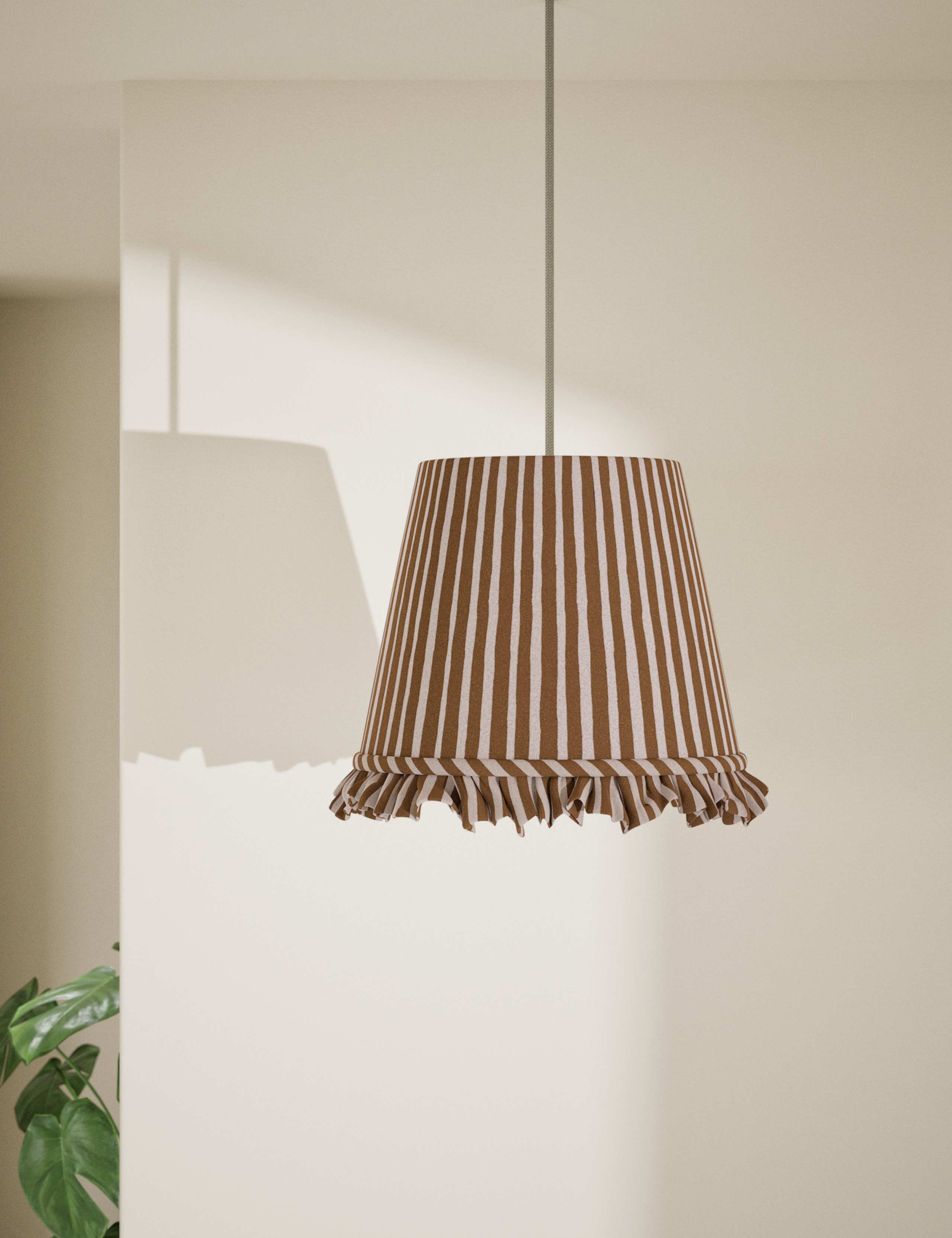 Watercolour Stripe Ruffle Edge Lamp Shade