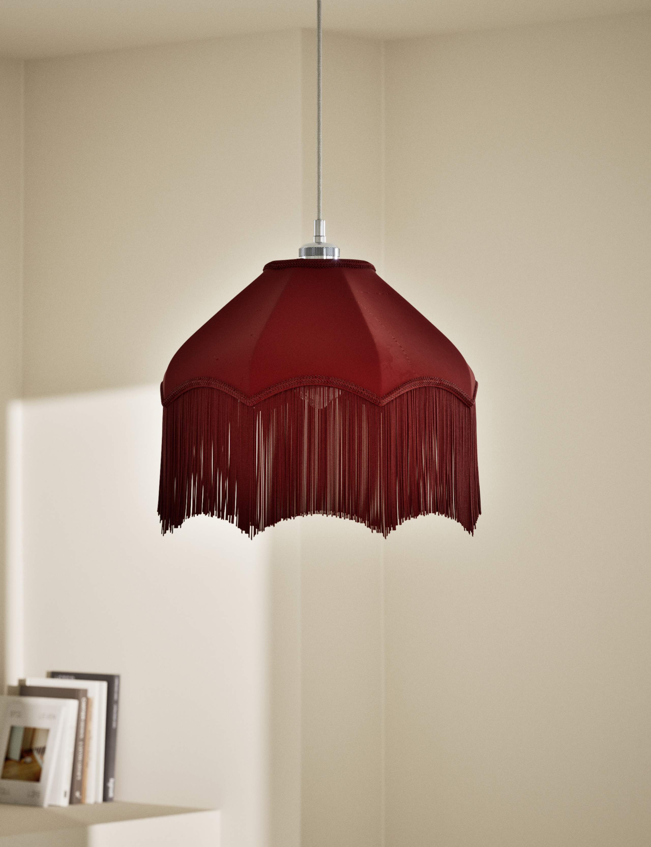 Fringed Velvet Lamp Shade