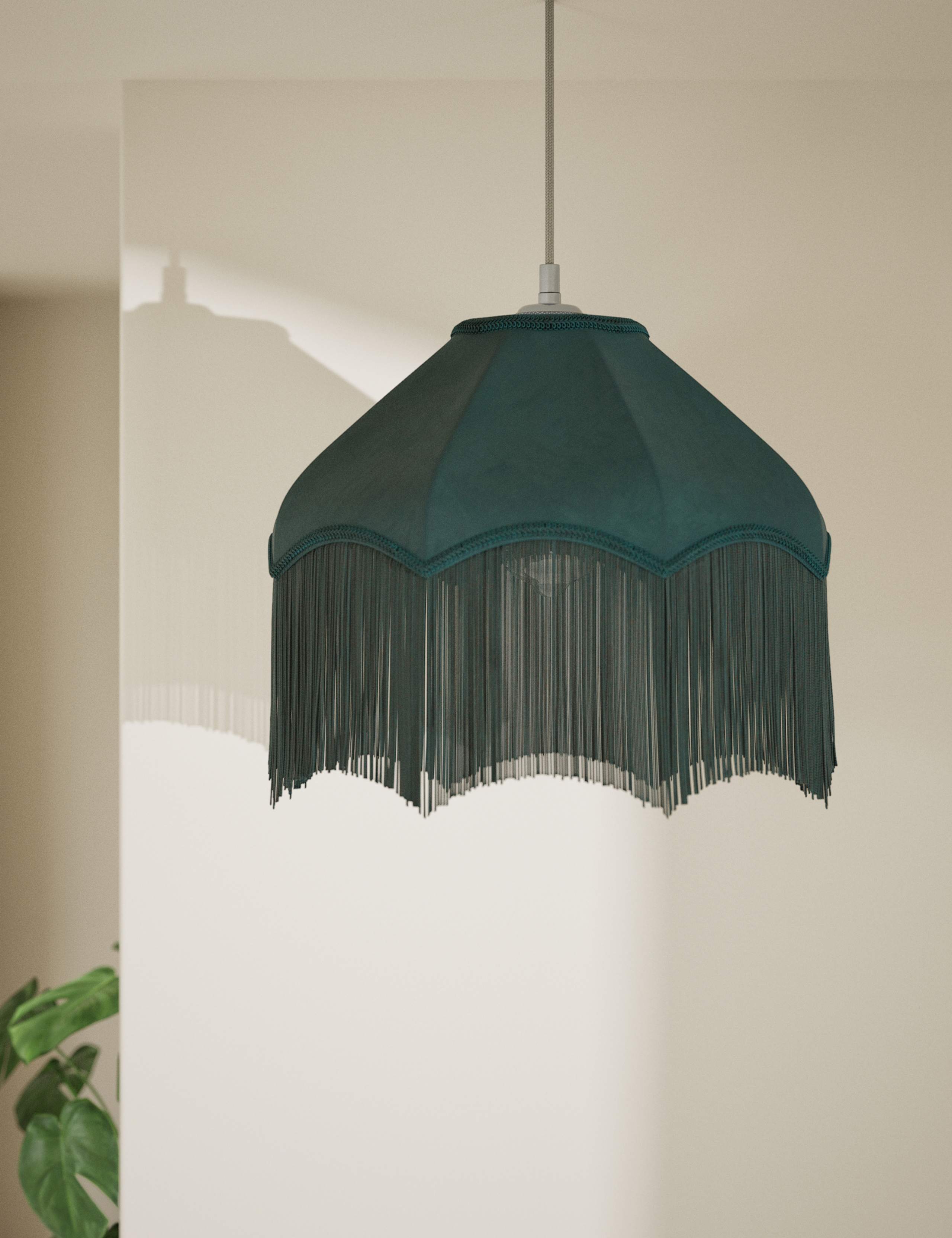 Fringed Velvet Lamp Shade