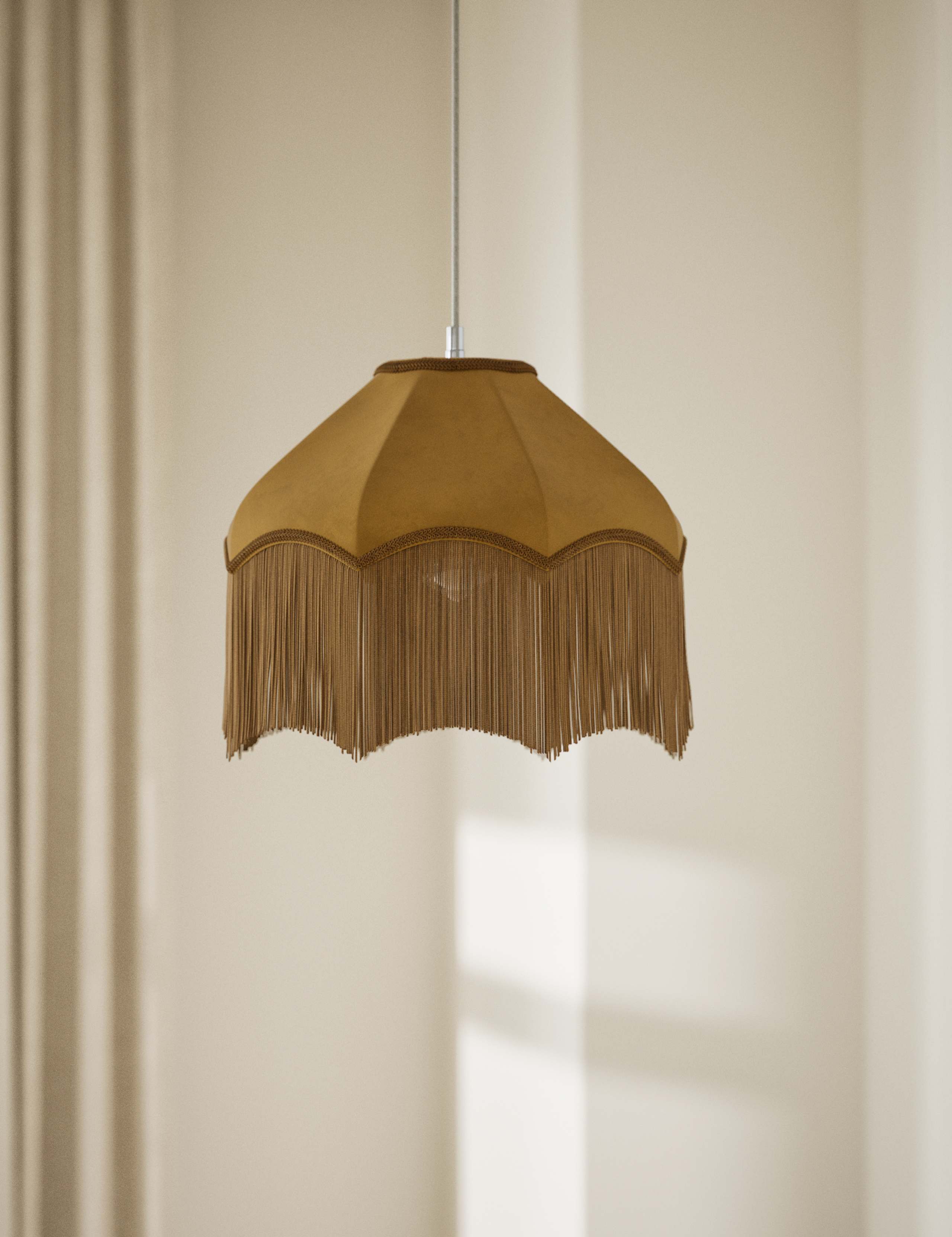 Fringed Velvet Lamp Shade
