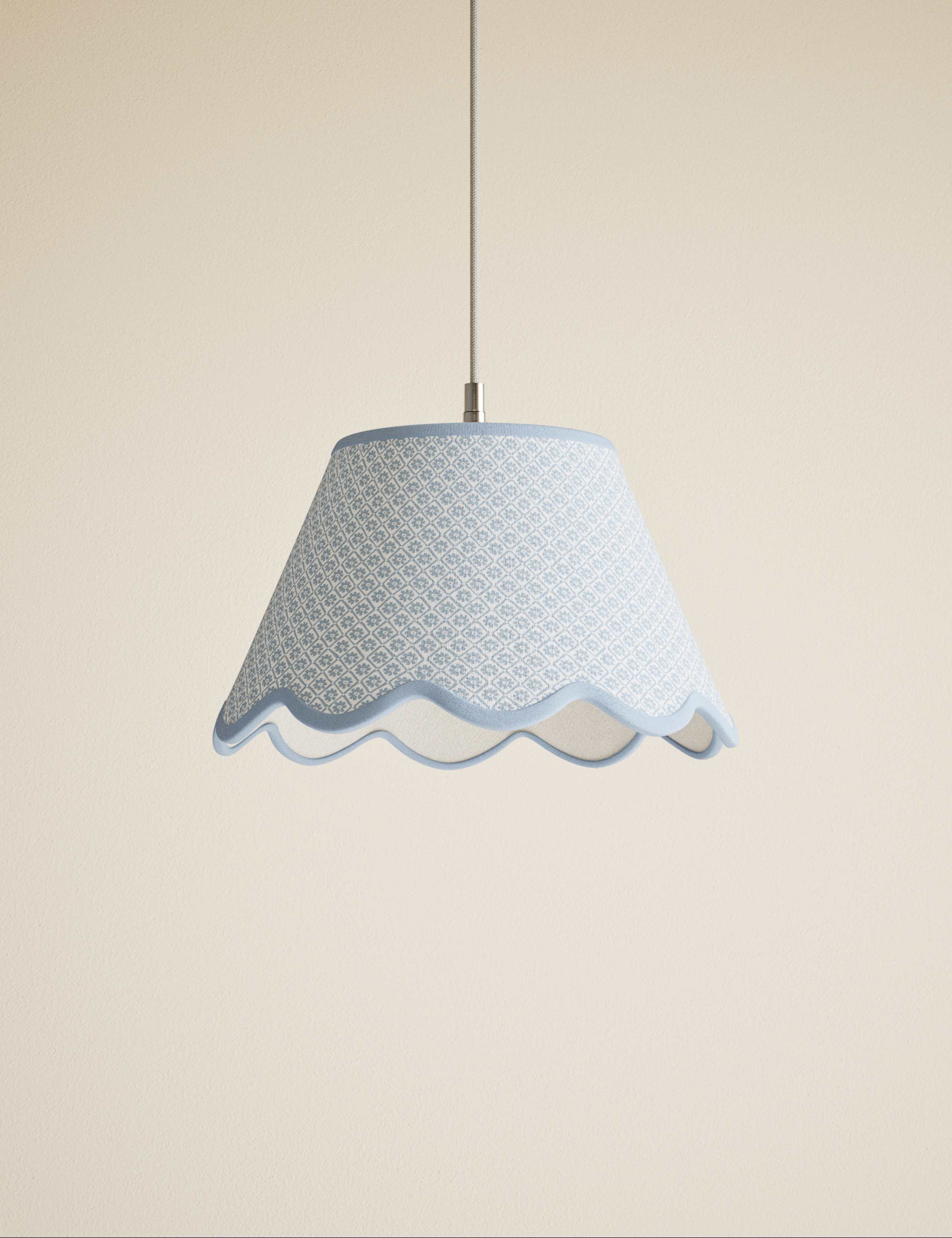 Printed Scallop Trim Large Lamp Shade