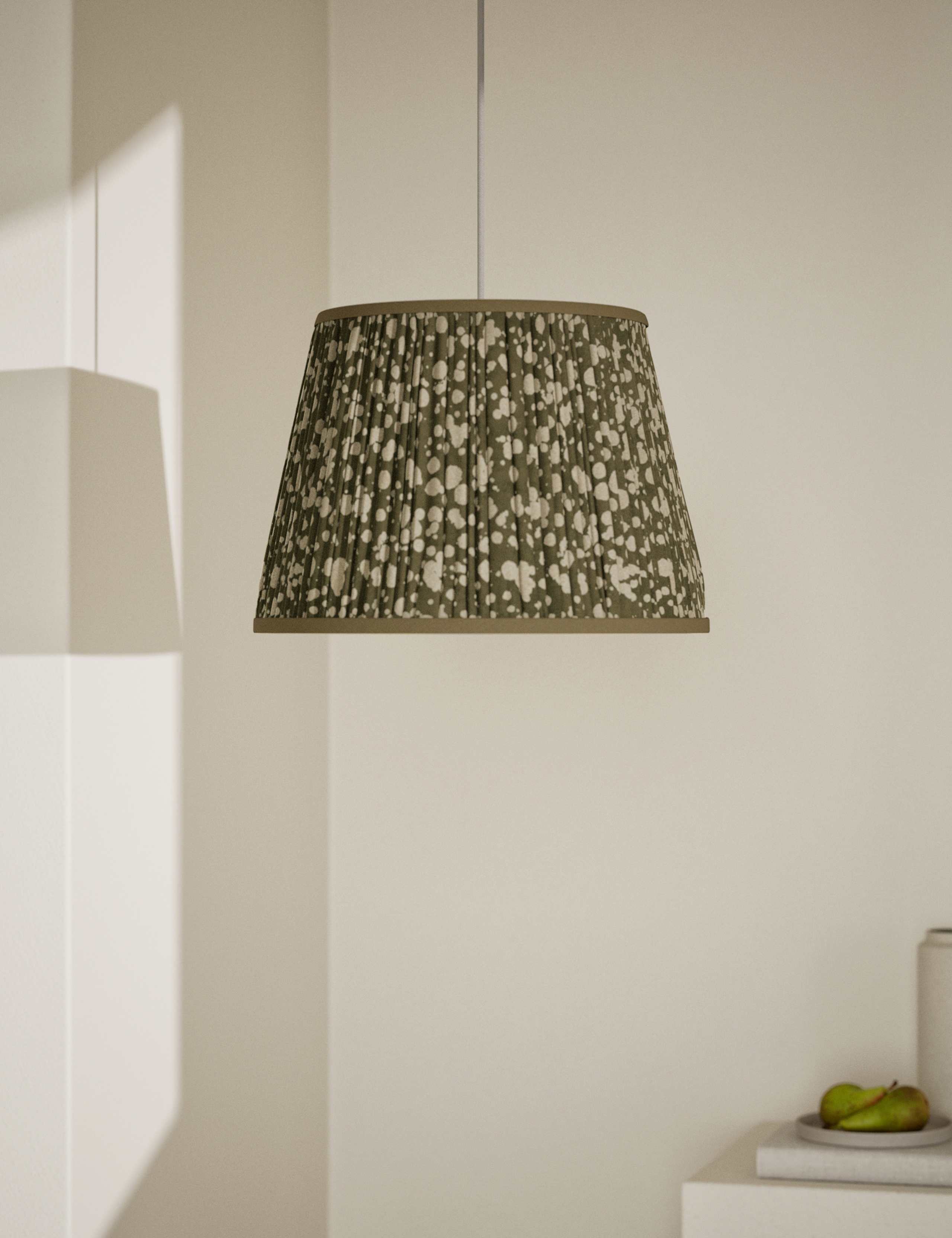Pleated Splatter Print Lamp Shade