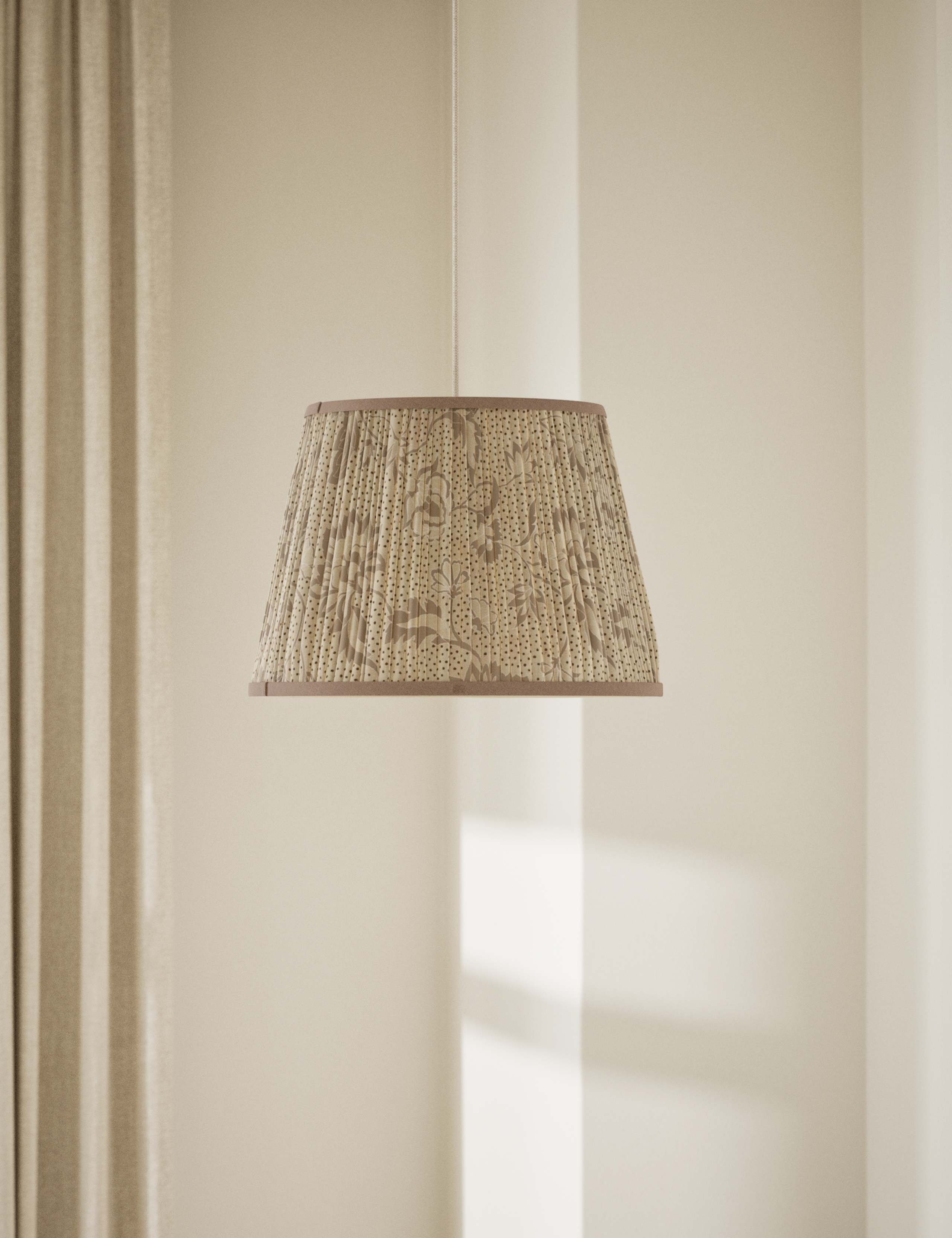 Fabric Floral Pleated Shade