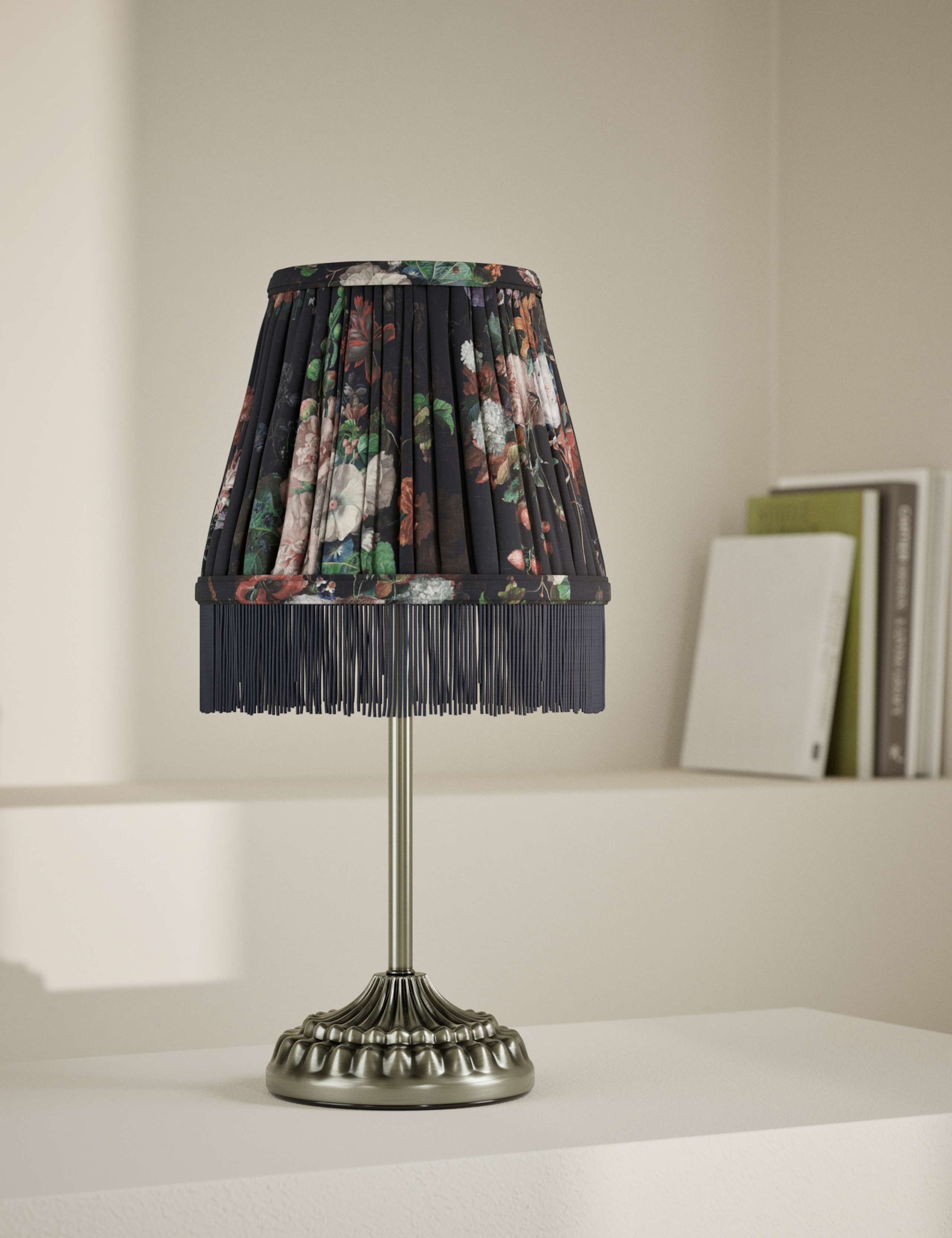 Floral Pleated Rechargeable Table Lamp