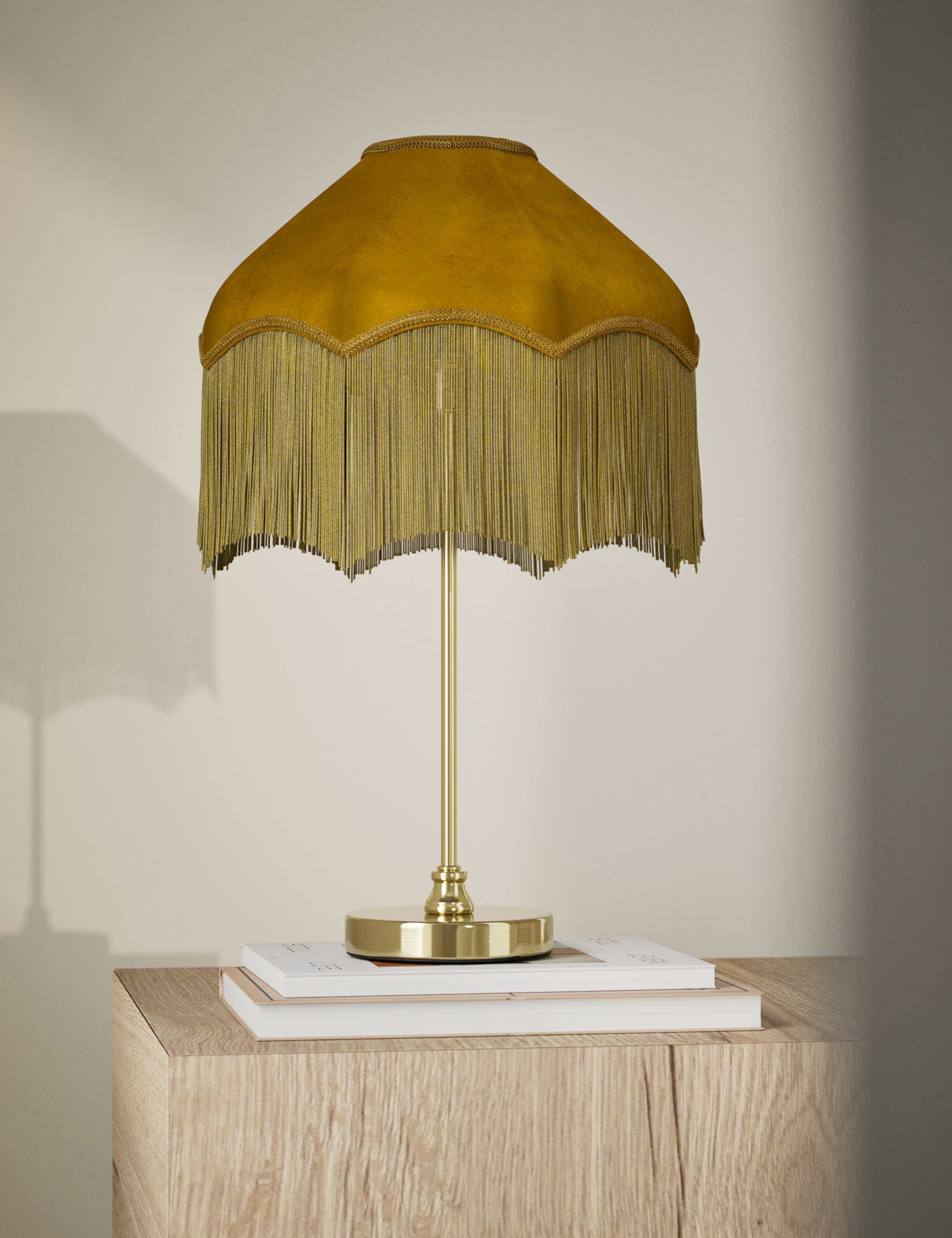 Velvet Fringed Table Lamp