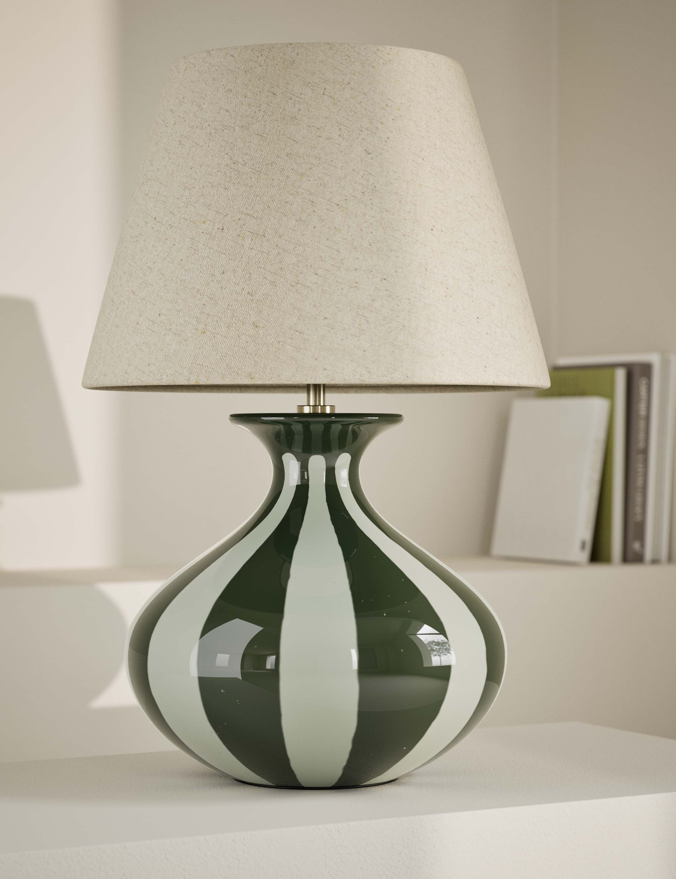 Ceramic Striped Table Lamp