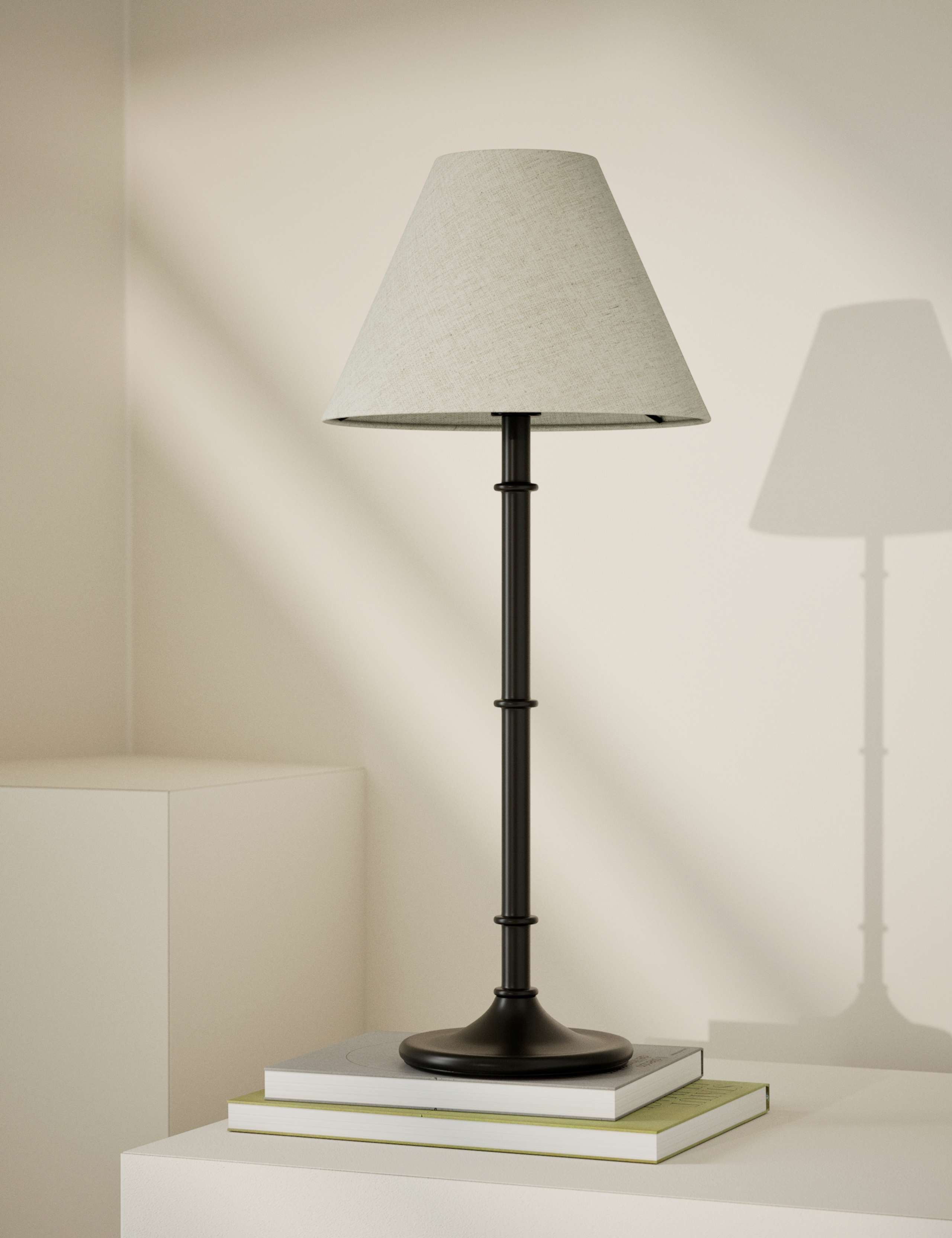 Metal Ribbed Table Lamp