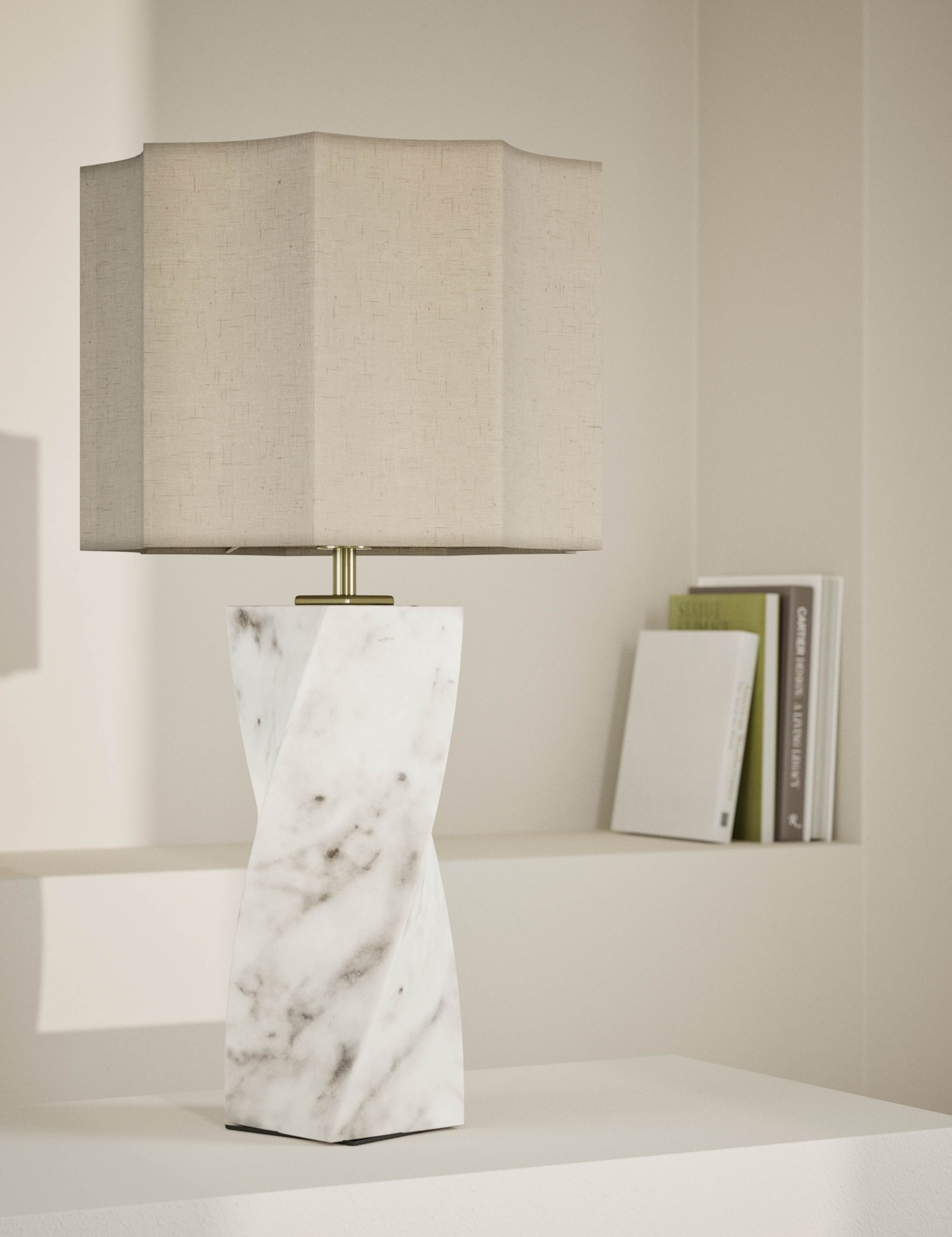 Twisted Marble Effect Table Lamp