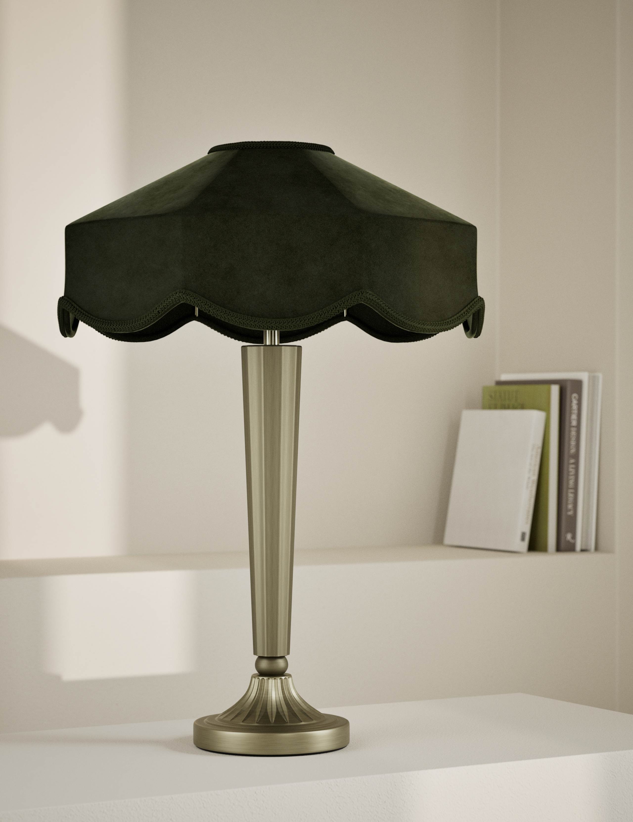 Deco Velvet Scallop Shade Table Lamp