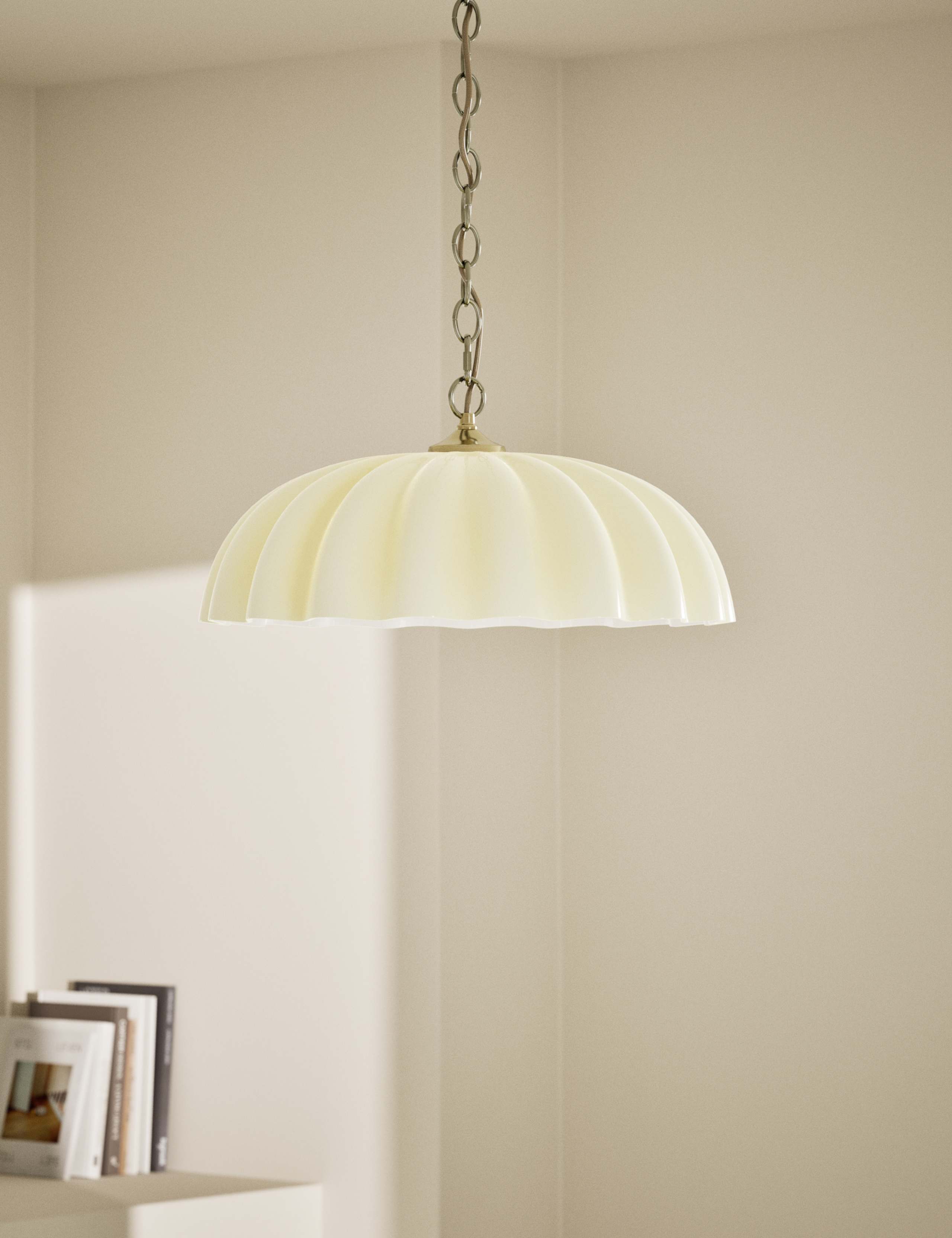 White Scallop Glass Shade