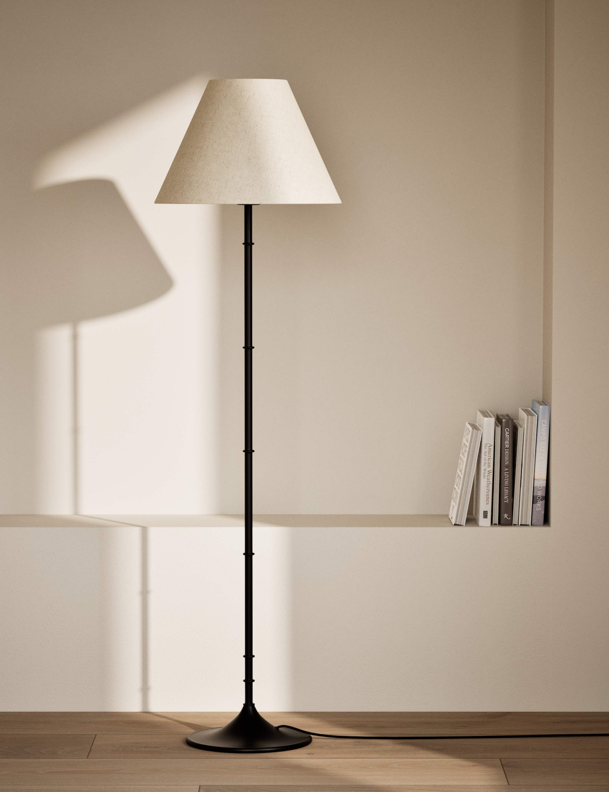 Black Rib Floor Light