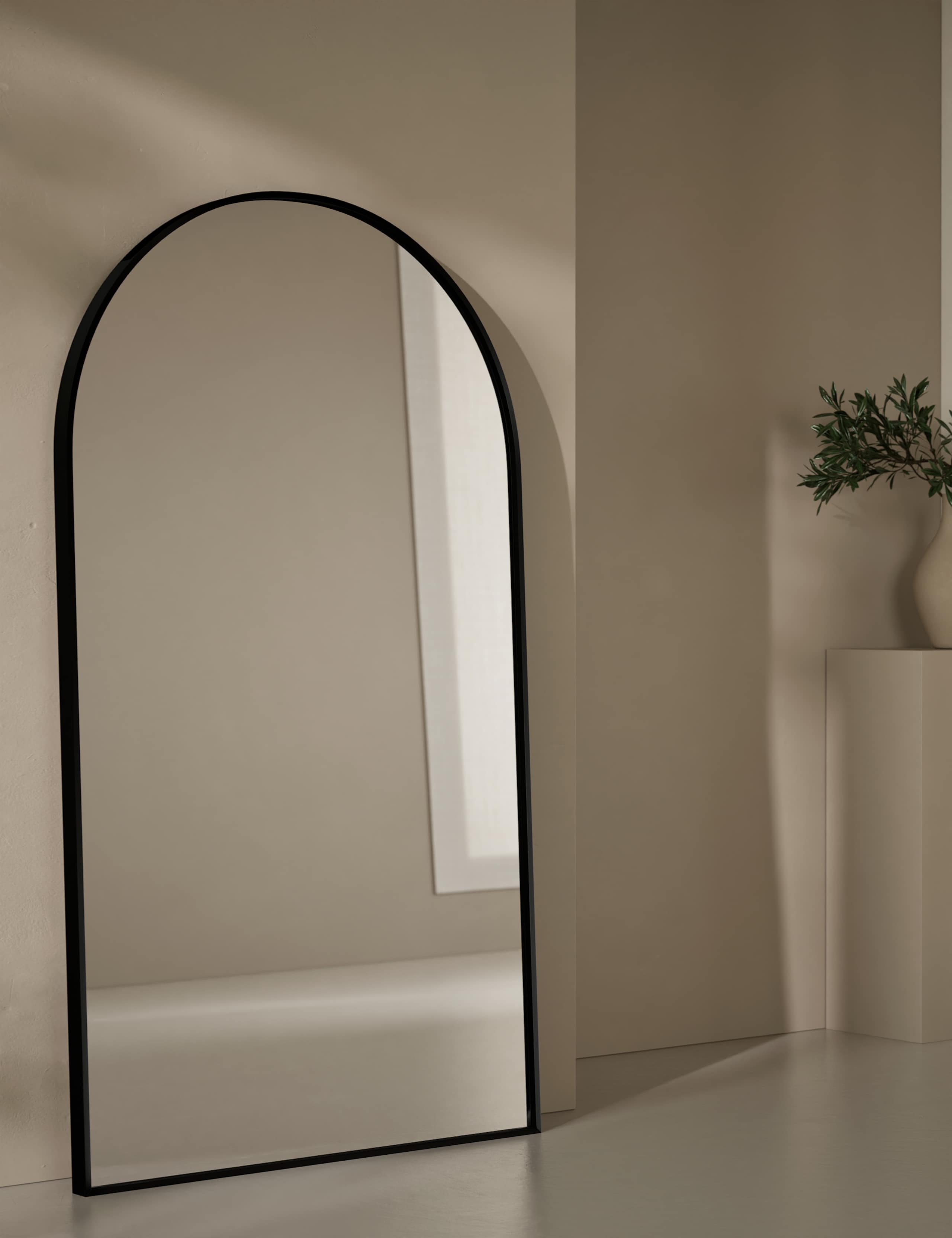 Metal Arch Free Standing Mirror