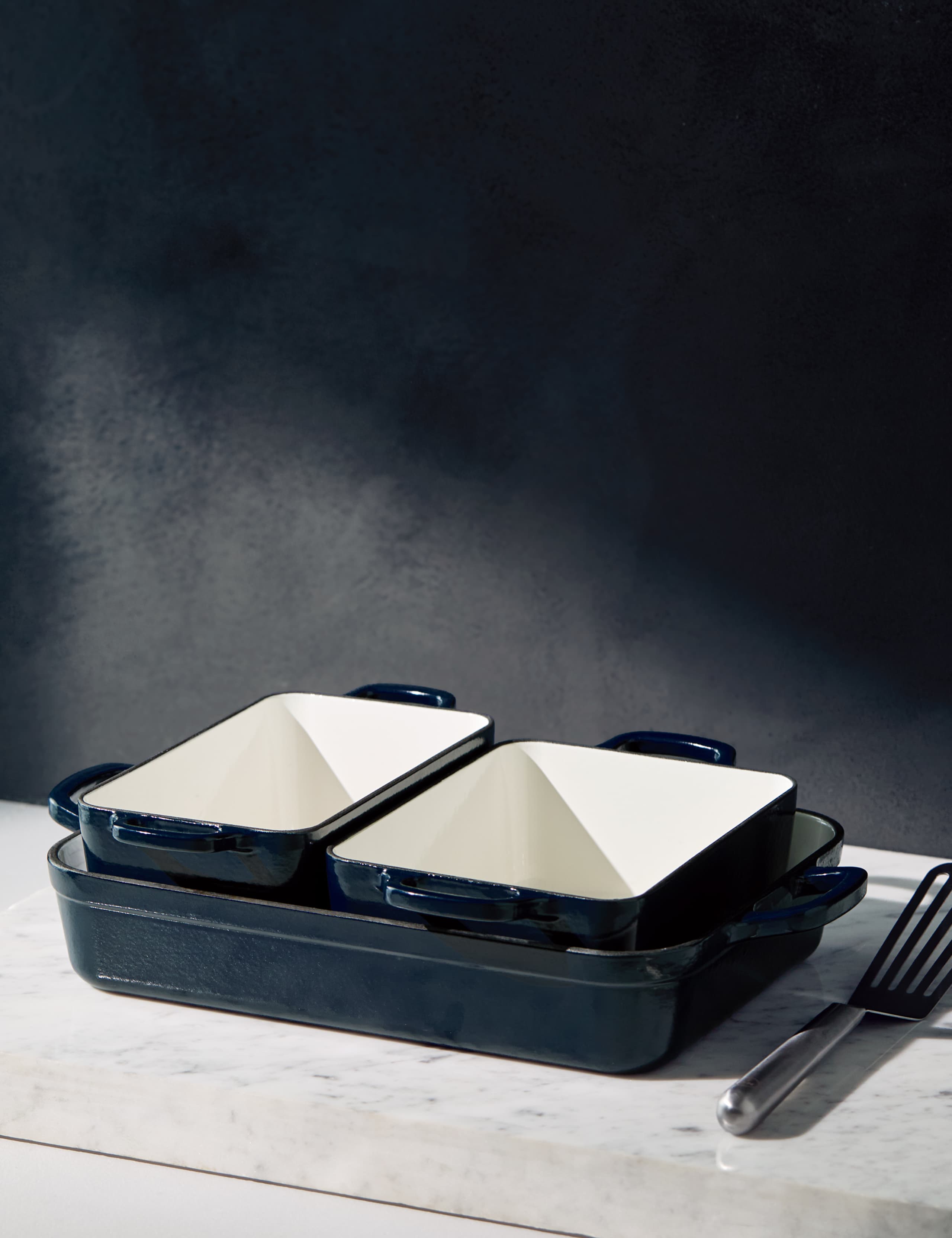 3 Piece Cast Iron Stacking Roaster Set
