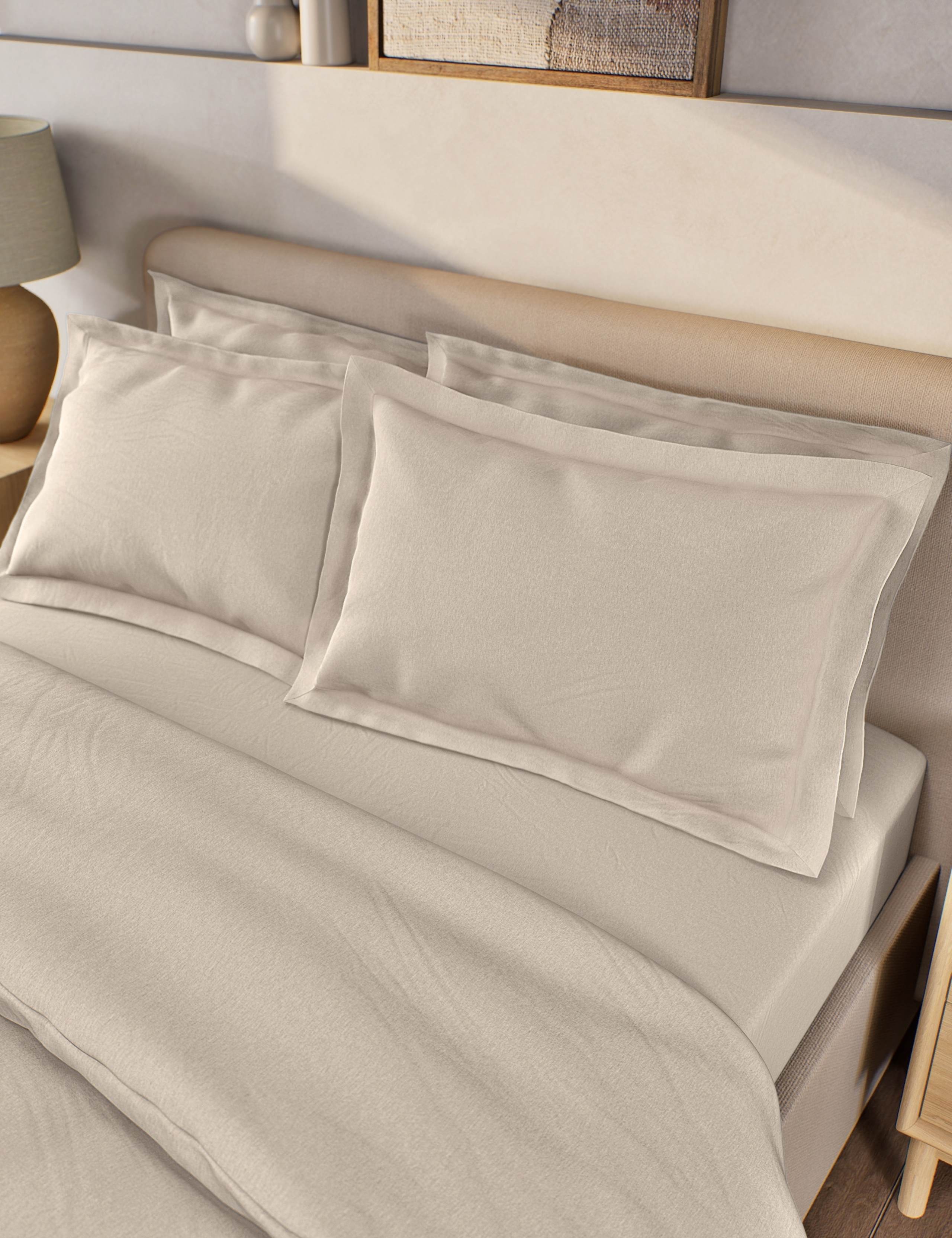 2pk Pure Brushed Cotton Oxford Pillowcases