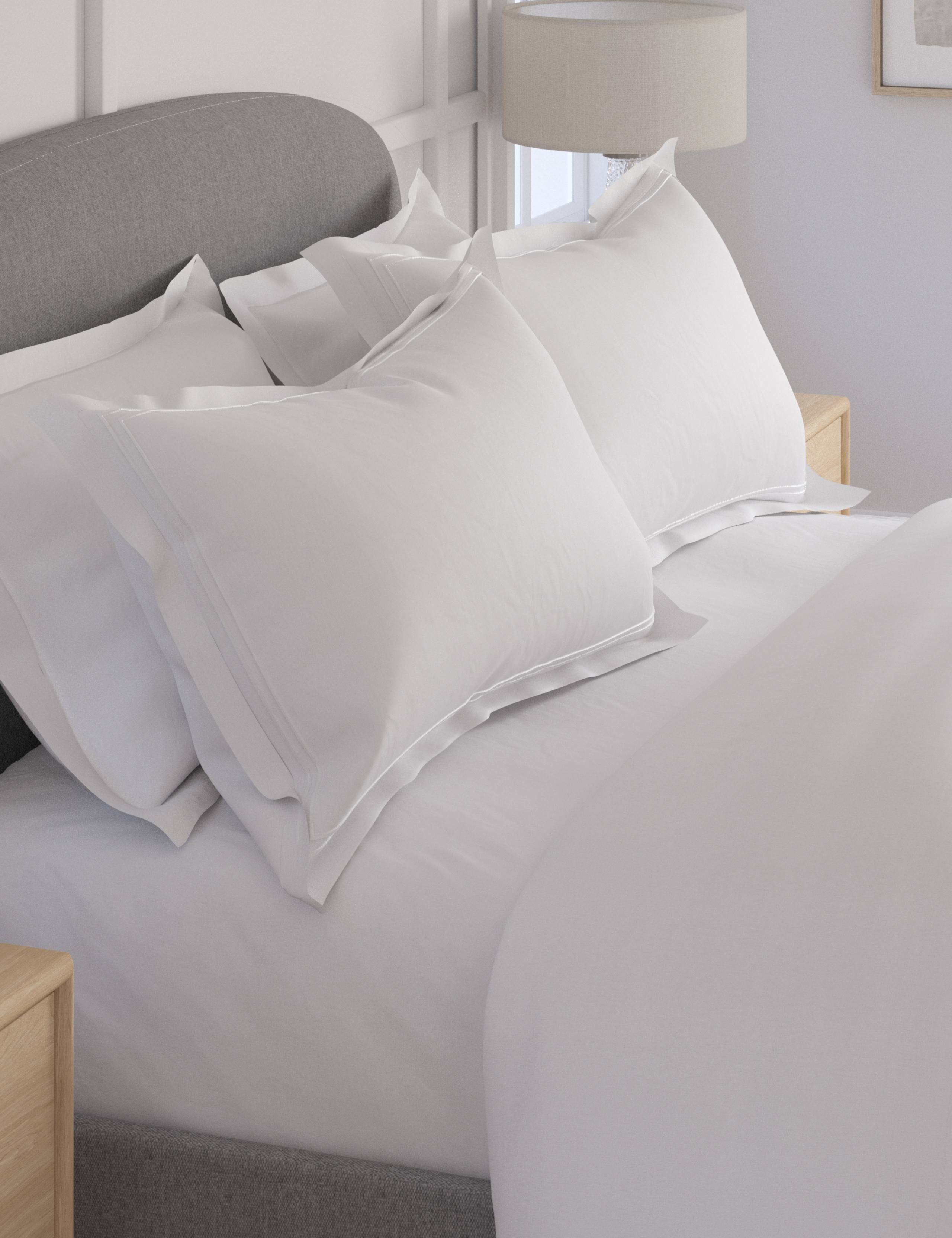 thumbnail image 2 of Arkwright Lulworth Pillowcases Bulk 12 Pack - 200 Thread Count White 20x30 Soft Cotton Blend Bedding 2 of 5