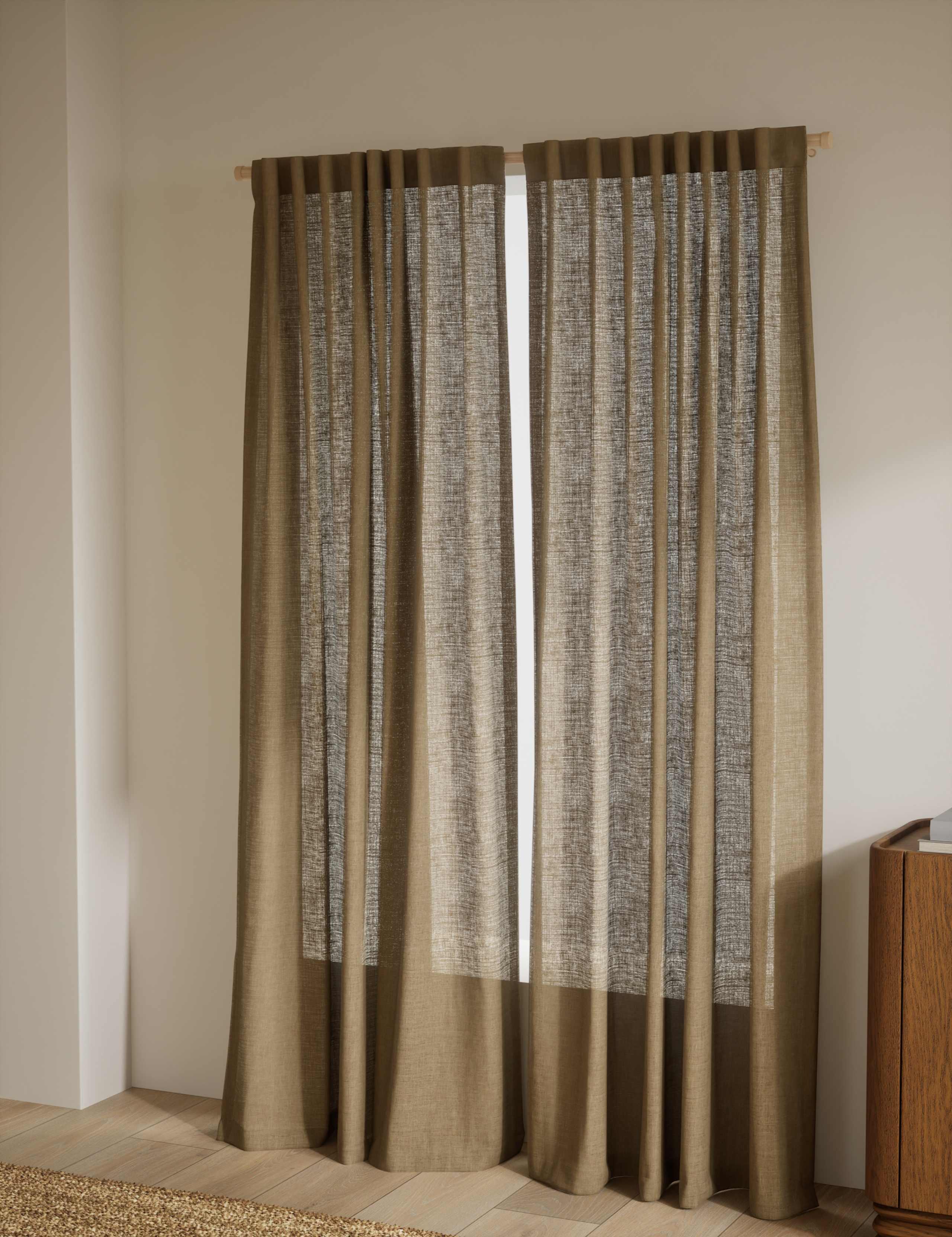 Cotton Linen Blend Sheer Curtains