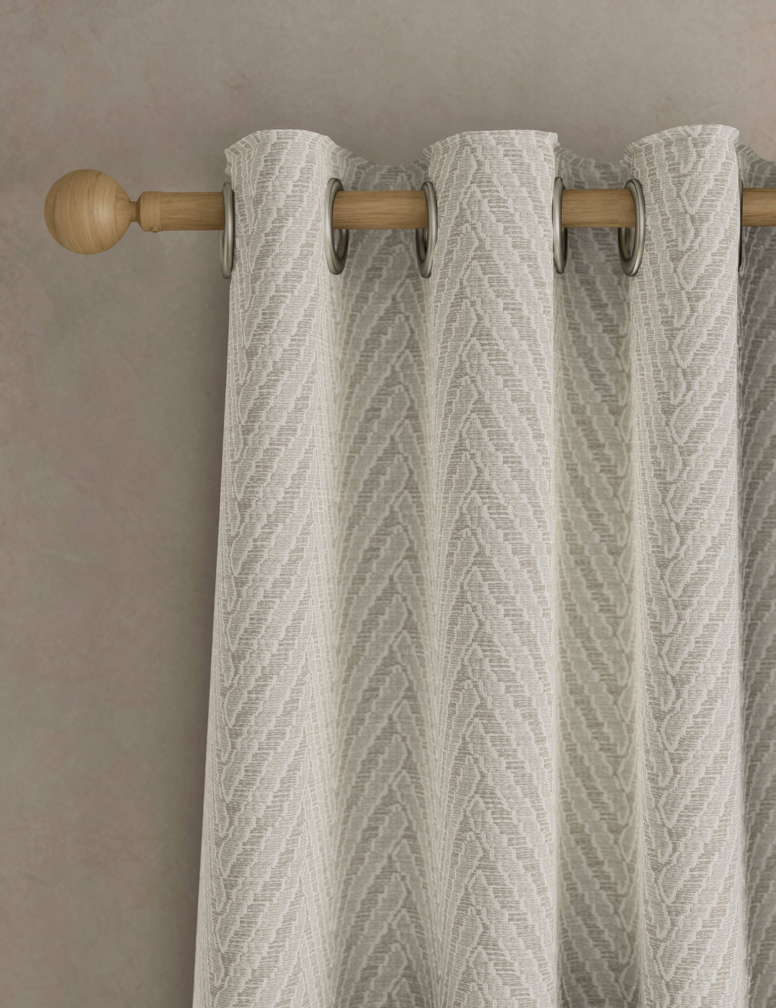 Textured Herringbone Eyelet Curtains