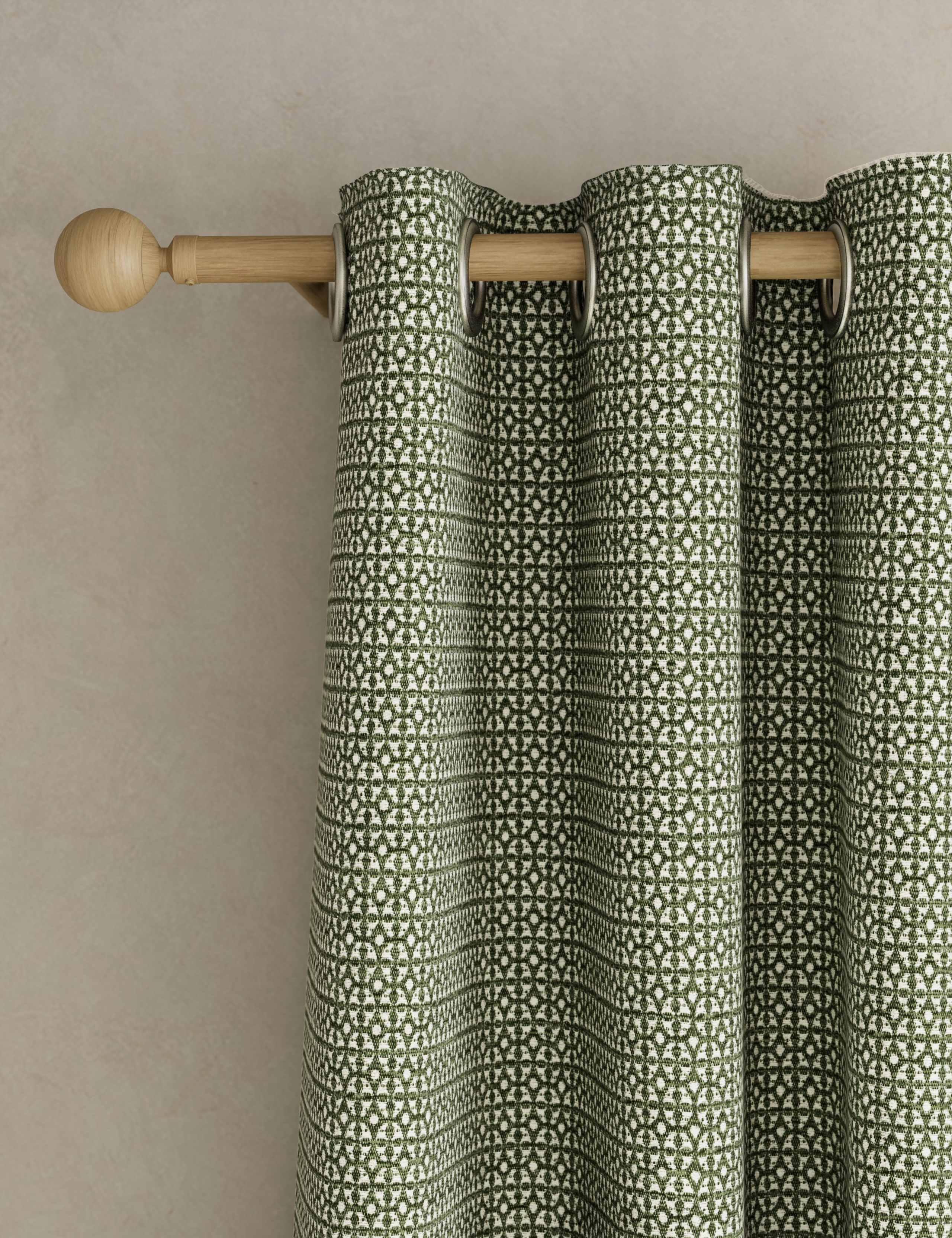 Chenille Geometric Eyelet Curtains