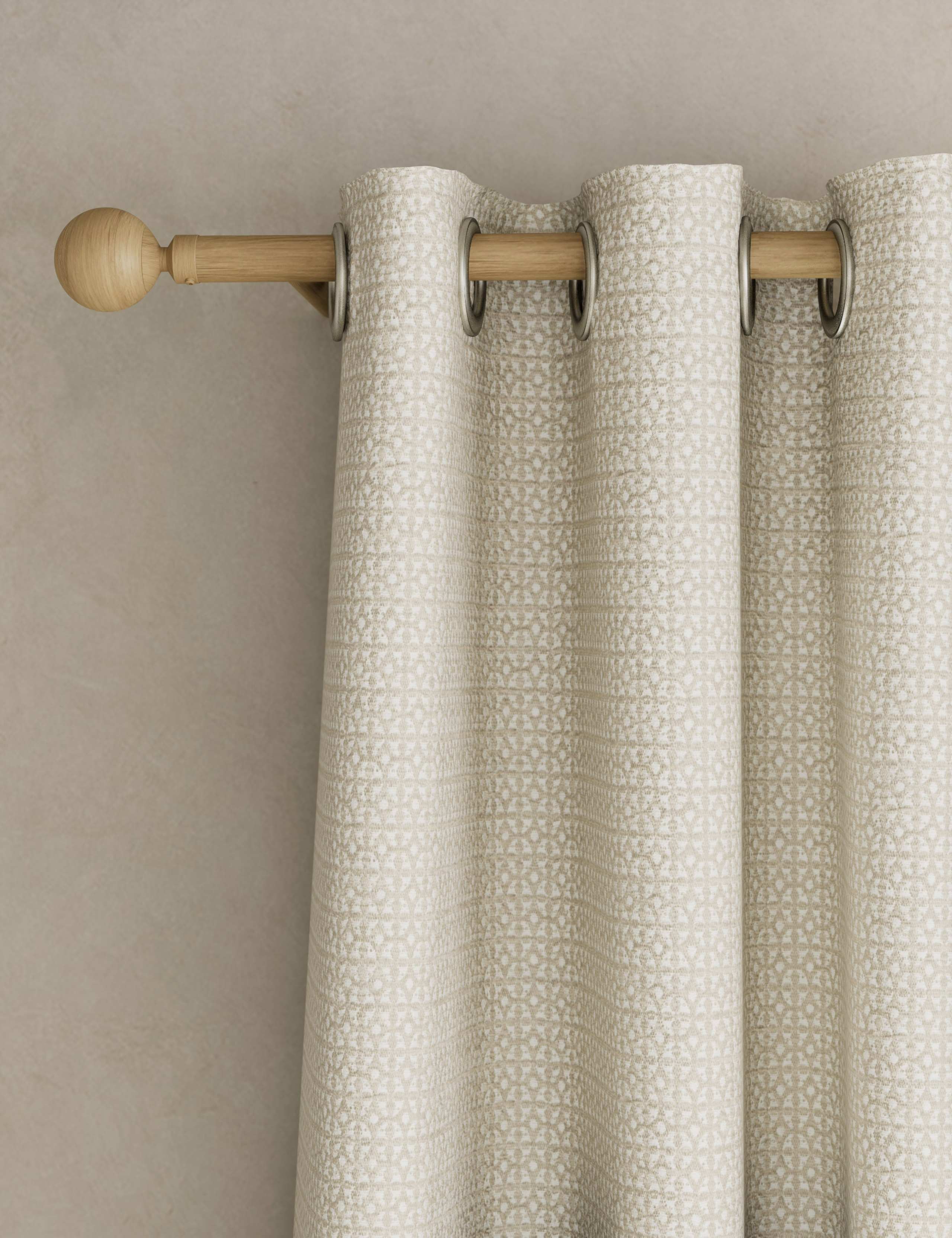 Chenille Geometric Eyelet Curtains