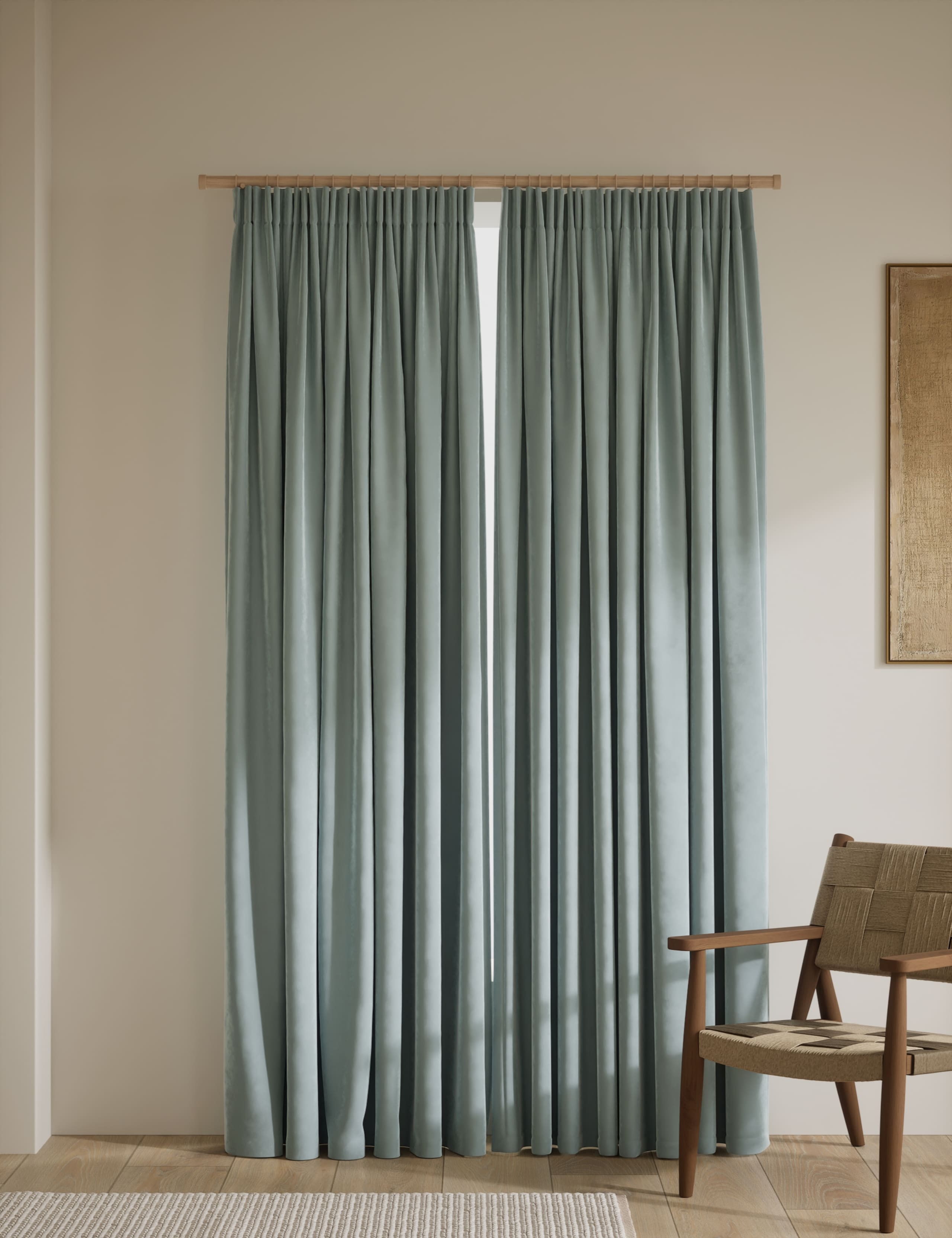 Velvet Pencil Pleat Curtains